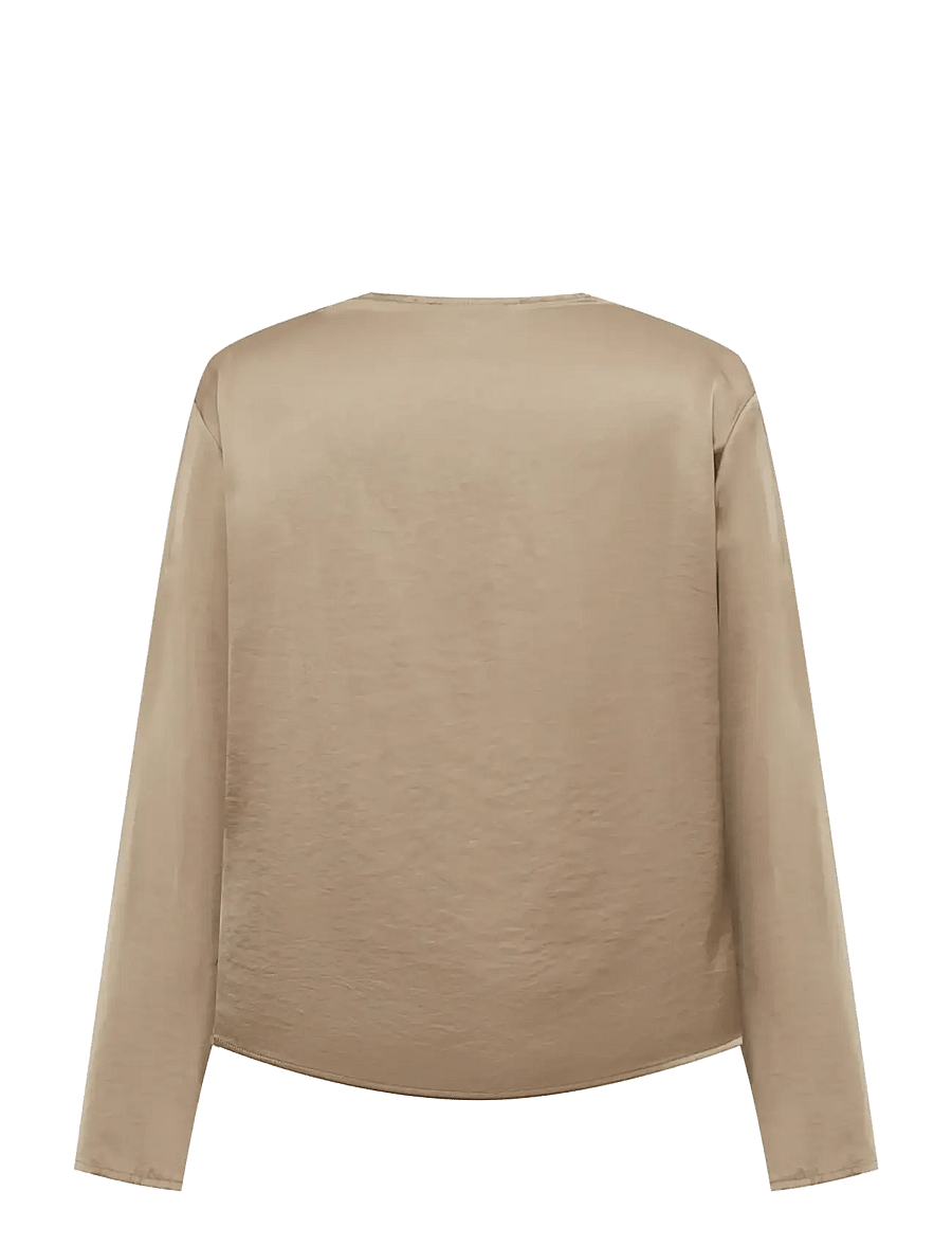 A-View - Sinda drape blouse - langärmelige blusen - almond - 2