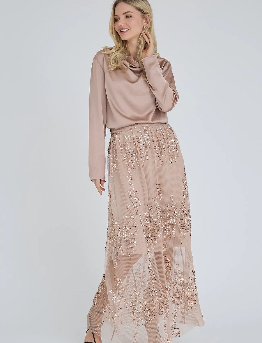 A-View - Sinda drape blouse - langärmelige blusen - almond - 0