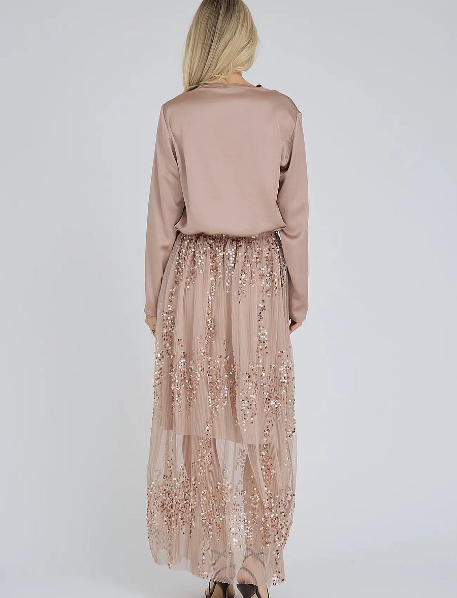 A-View - Sinda drape blouse - langärmelige blusen - almond - 3