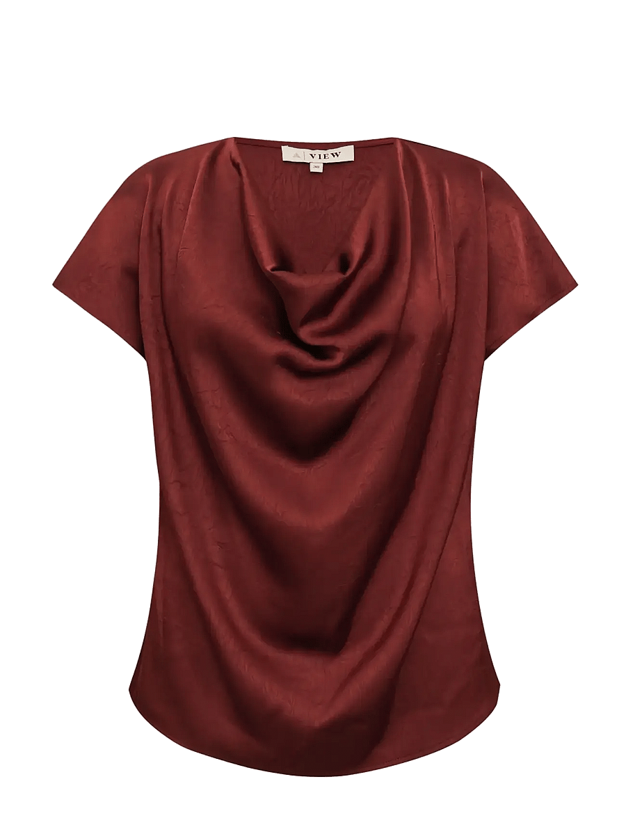 A-View - Sinda drape top - deep burgundy - 1
