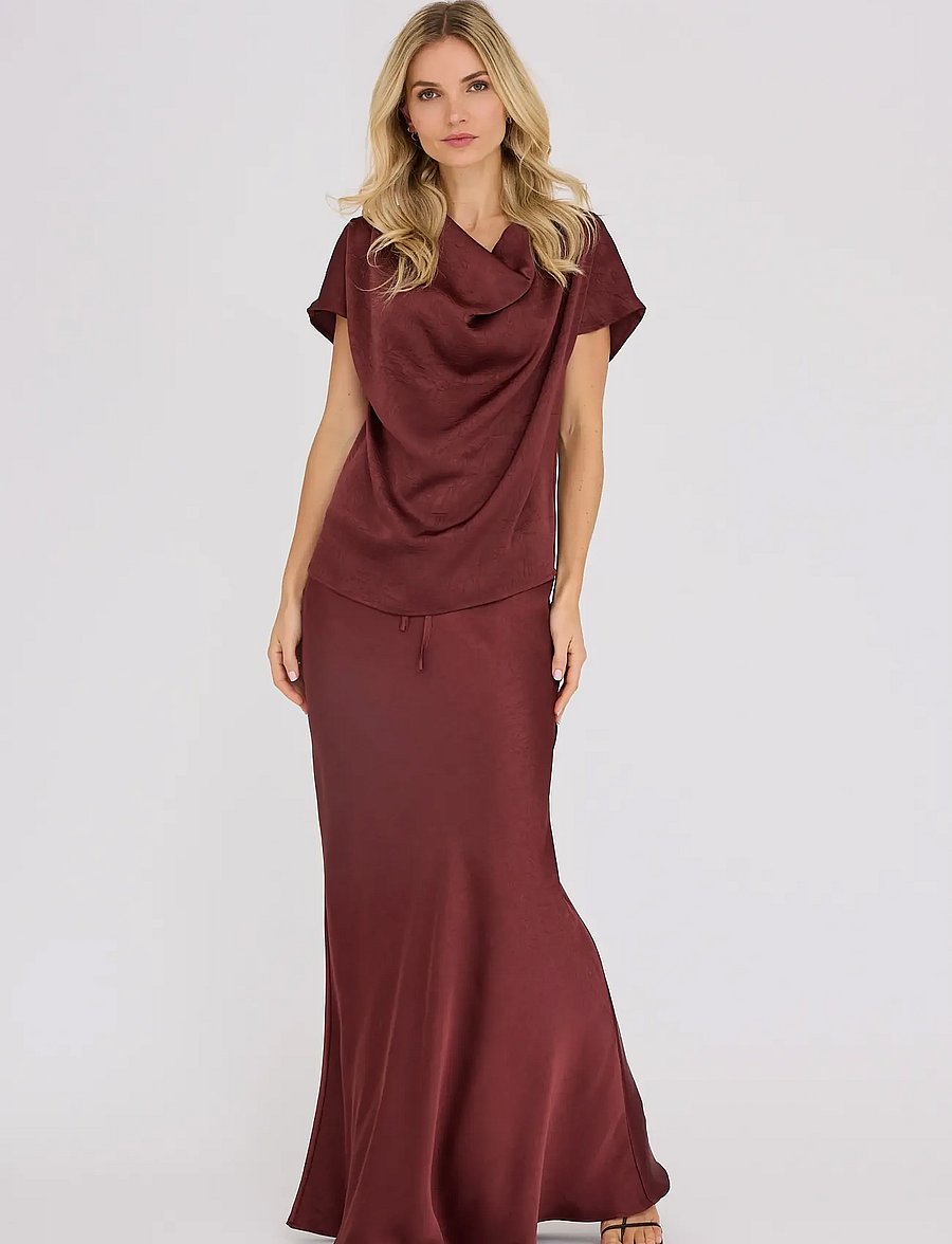 A-View - Sinda drape top - deep burgundy - 0