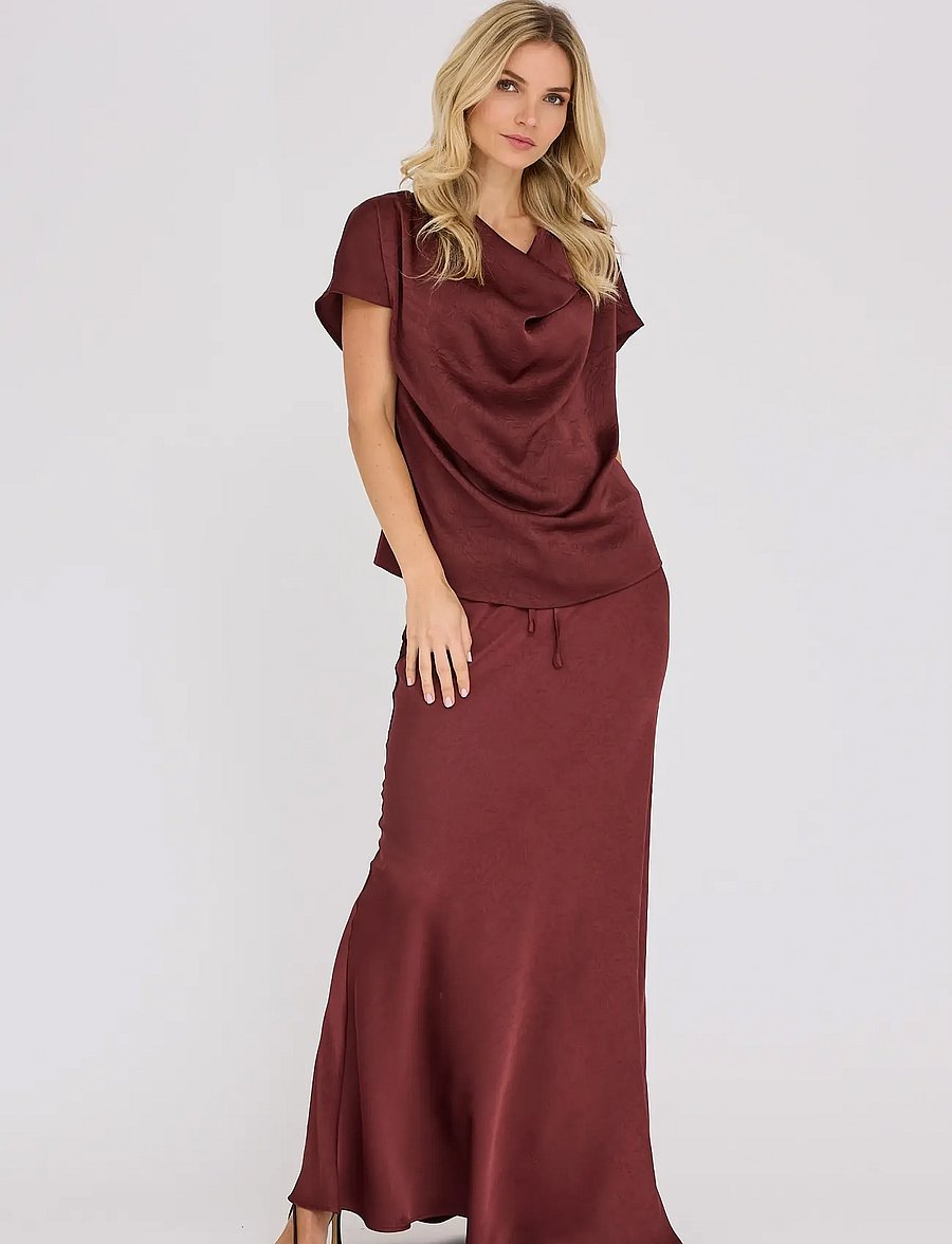 A-View - Sinda drape top - deep burgundy - 3