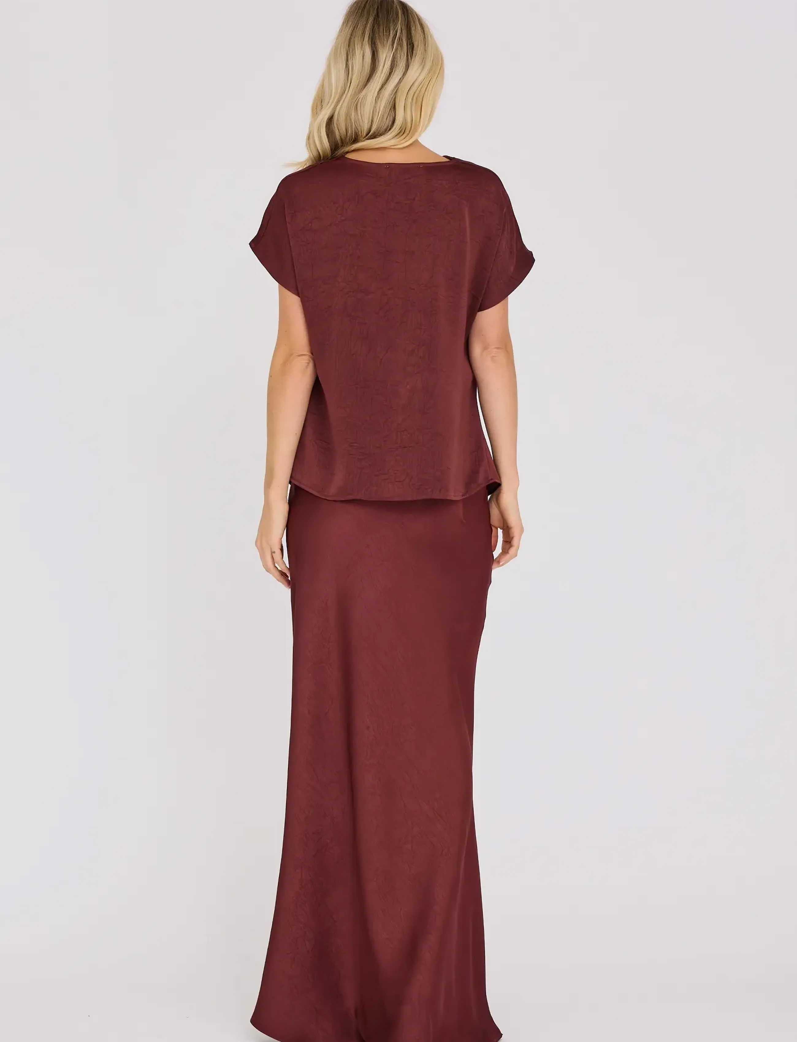 A-View - Sinda drape top - deep burgundy - 4