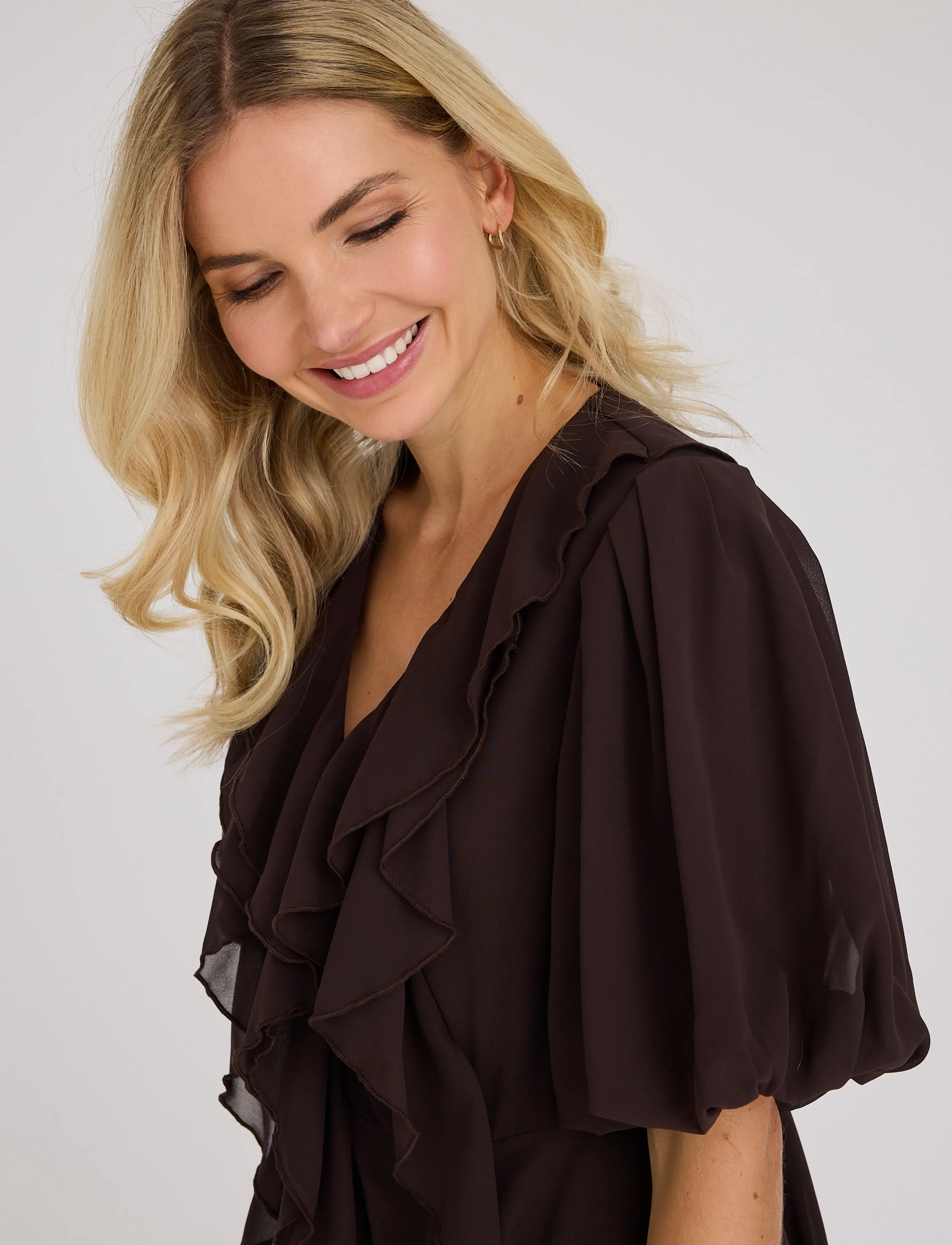 A-View - Flouncy dress - brown - 4