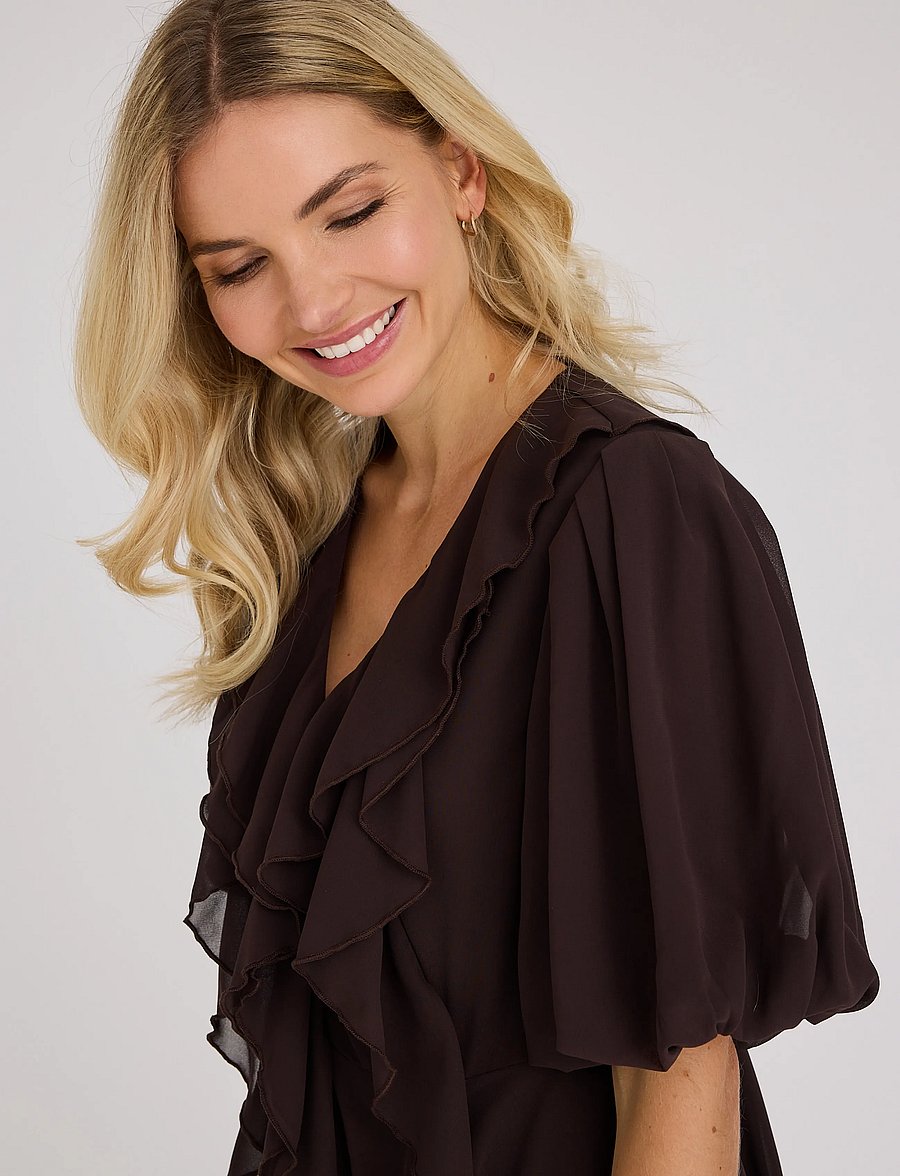 A-View - Flouncy dress - brown - 4