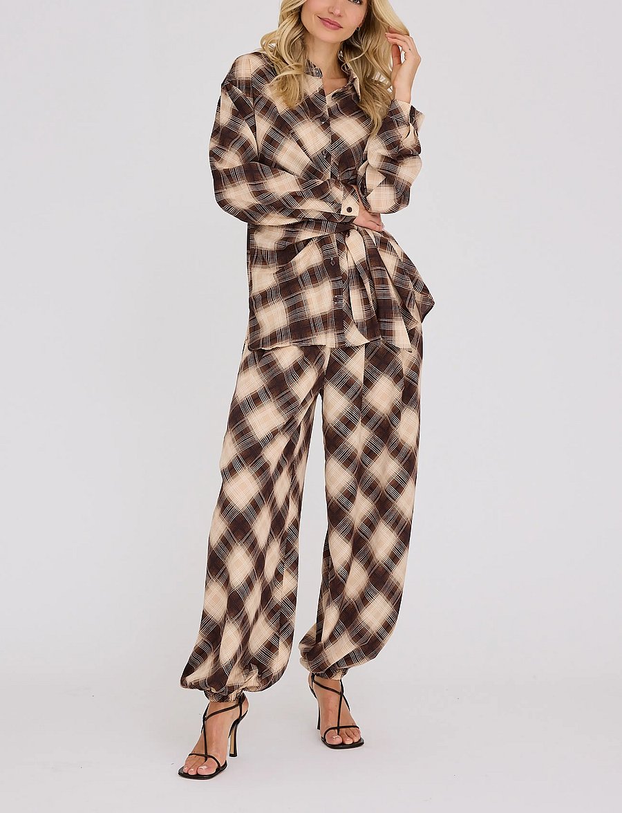 A-View - Elsi pants - barrelbyxor - brown/sand - 0