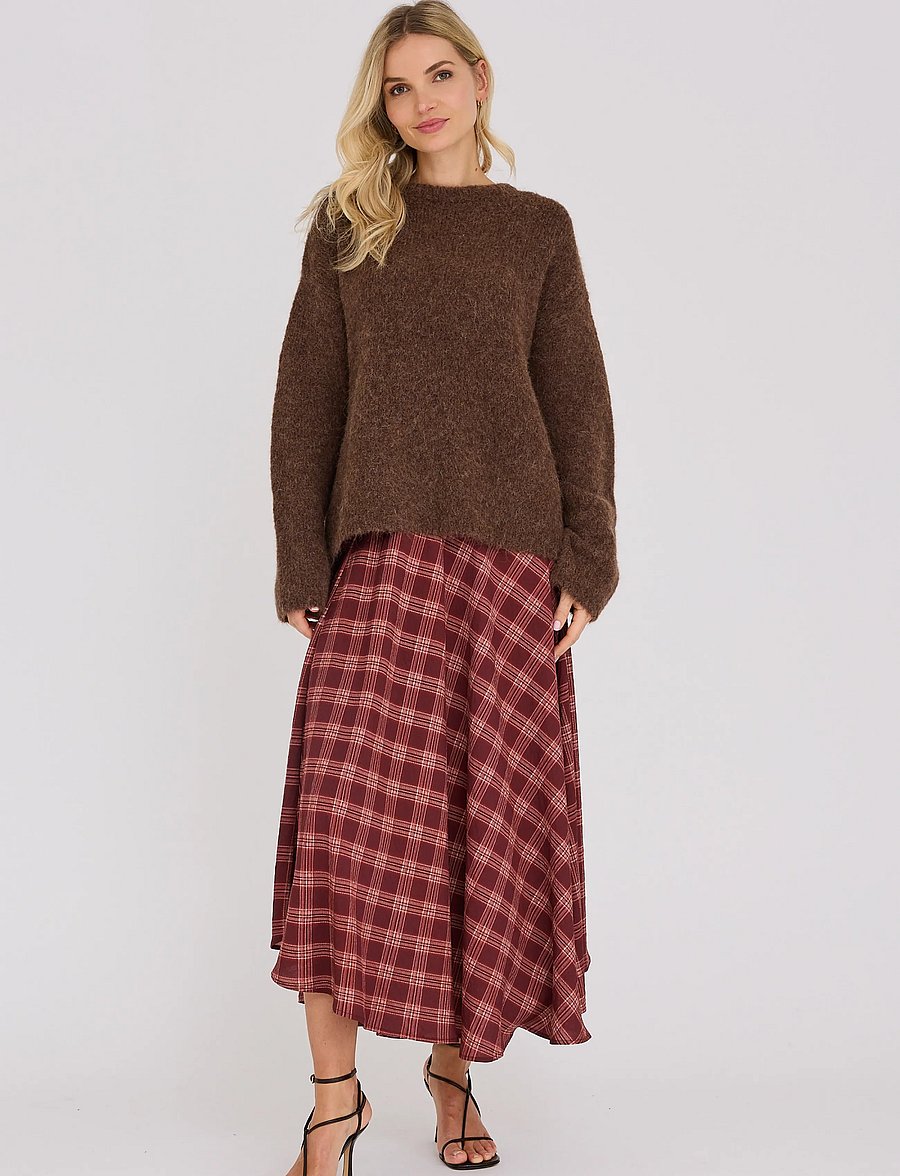 A-View - Kanta skirt - midi-röcke - deep burgundy - 0