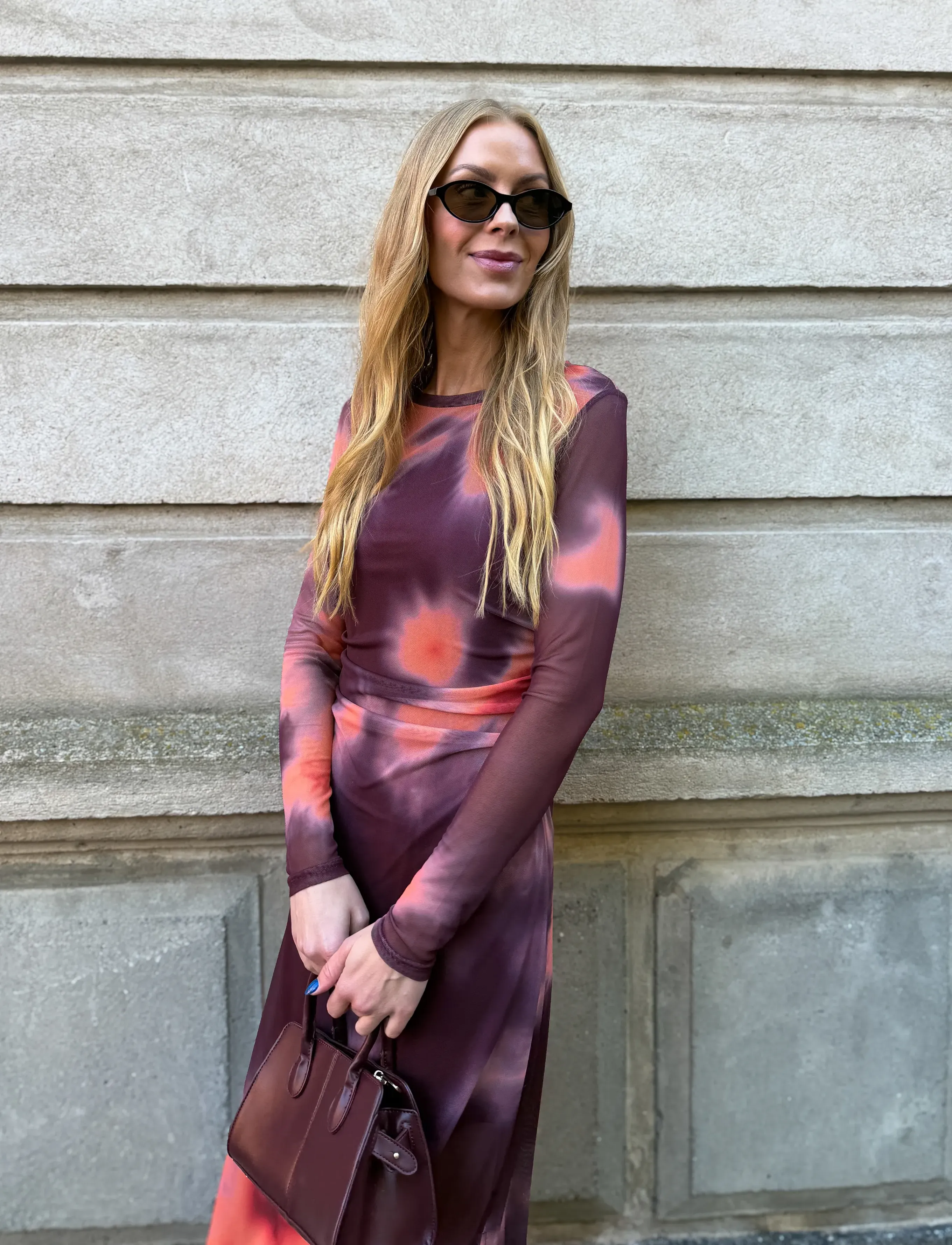 A-View Naja dress - Kleidid - BORDEAUX/ORANGE / burgundy