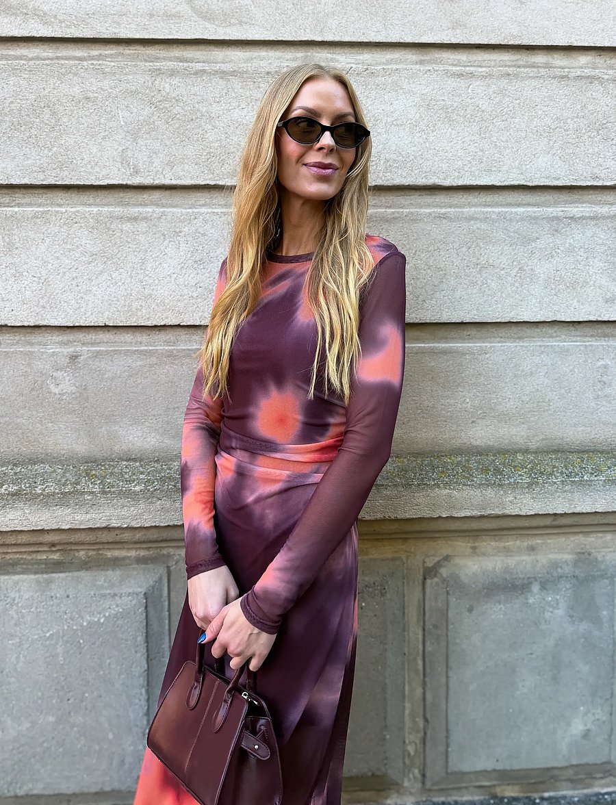 A-View - Naja dress - etuikleider - bordeaux/orange - 0