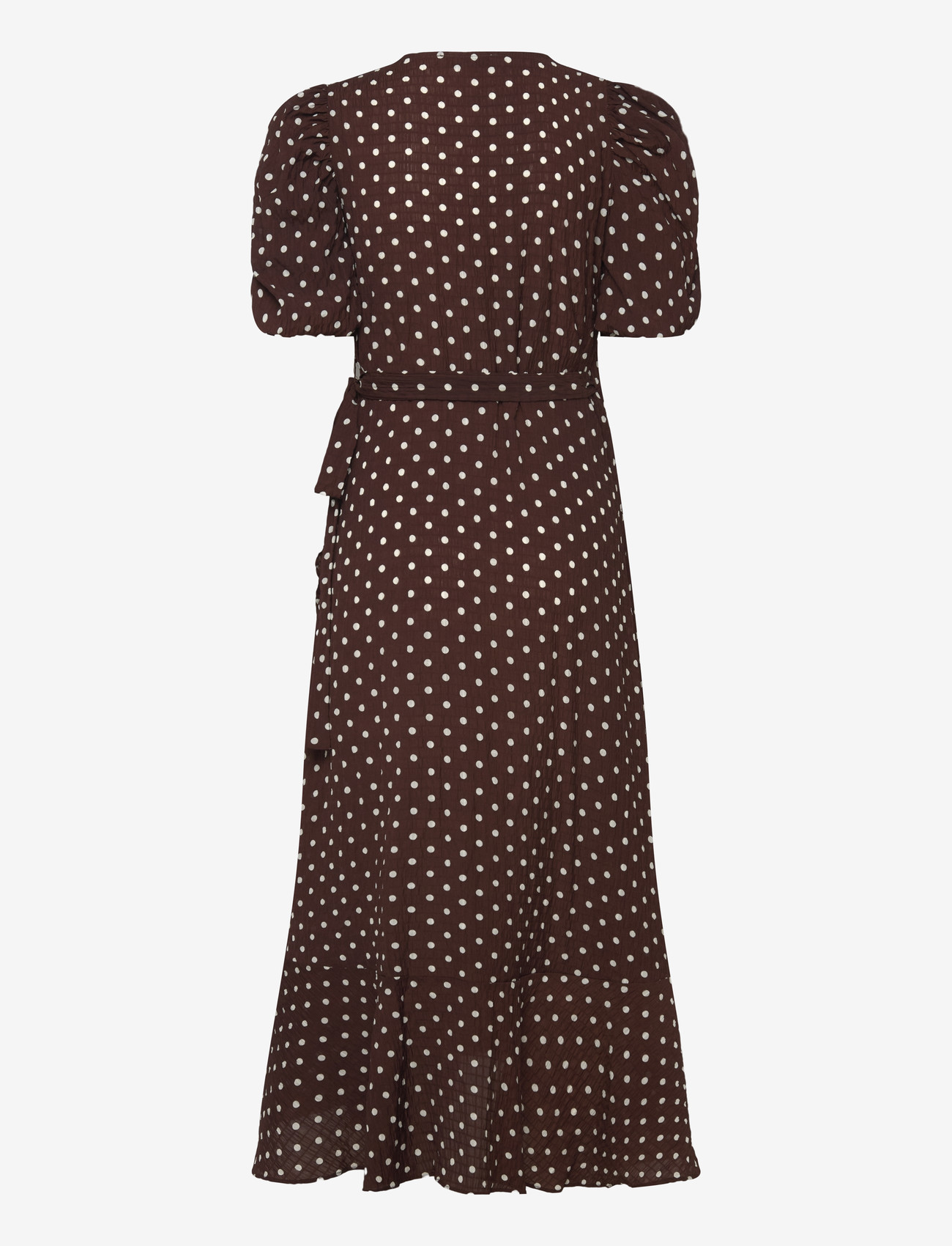 A-View - Sinda dot dress - slå-om-kjoler - brown with white dots - 1