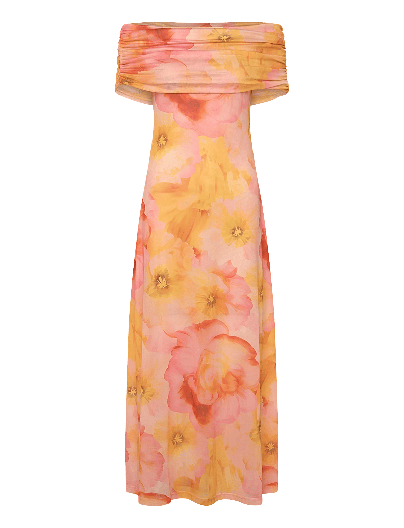 A-View - Kit S/L dress - liibuvad kleidid - rose/yellow - 0