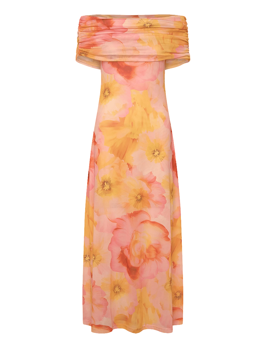 A-View - Kit S/L dress - fodralklänningar - rose/yellow - 0