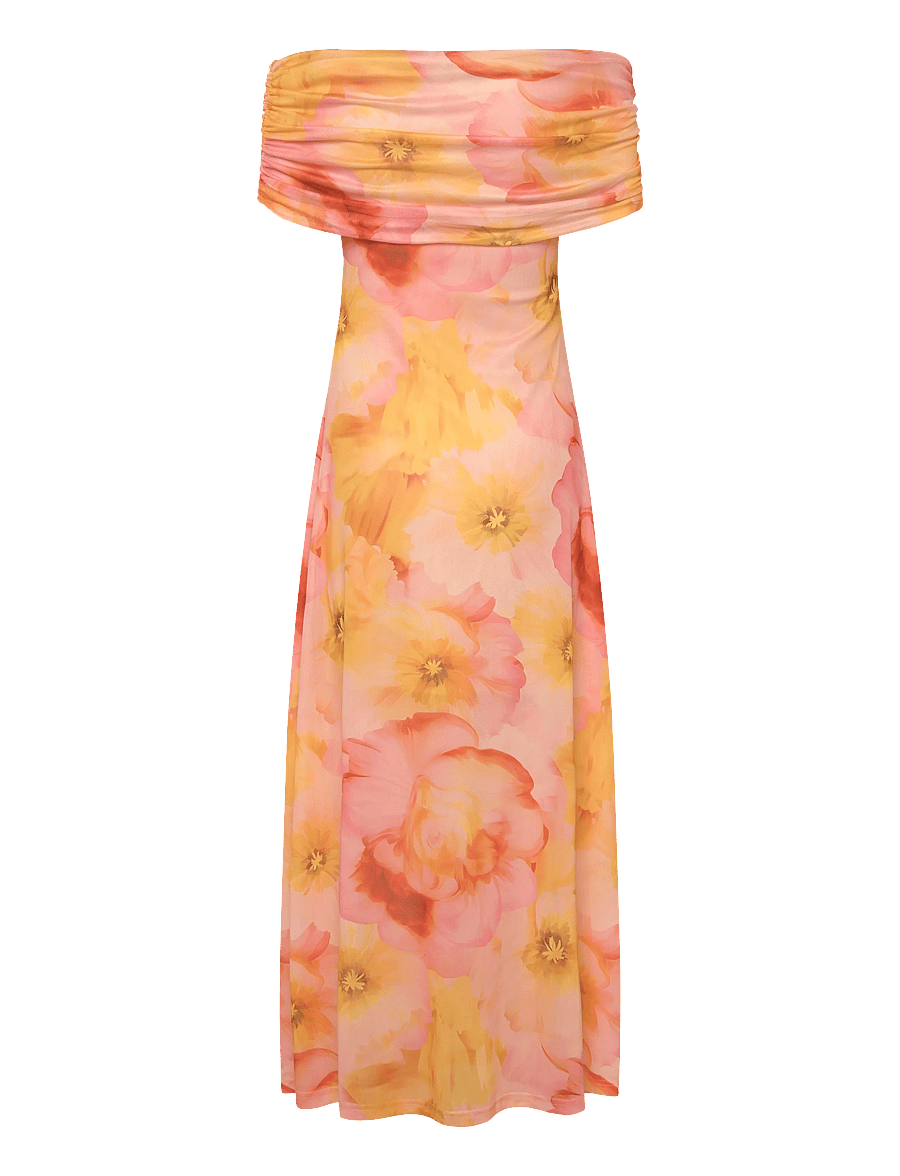 A-View - Kit S/L dress - fodralklänningar - rose/yellow - 1