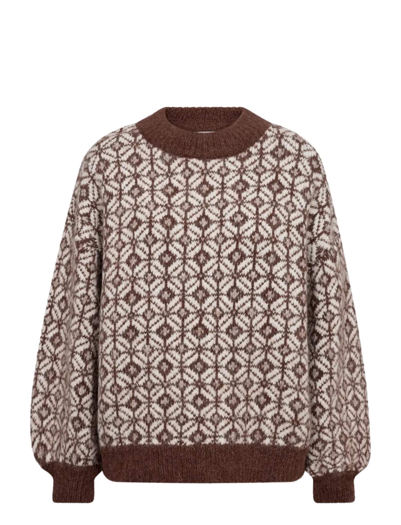 A-View stavanger knit pullover - Everyday Style - CREAM/BROWN / brown