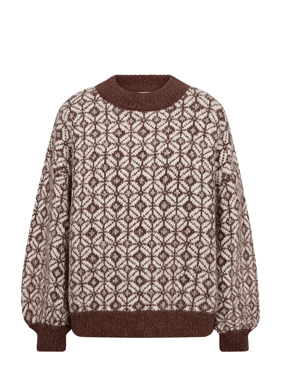 A-View - stavanger knit pullover - pullover - cream/brown - 1