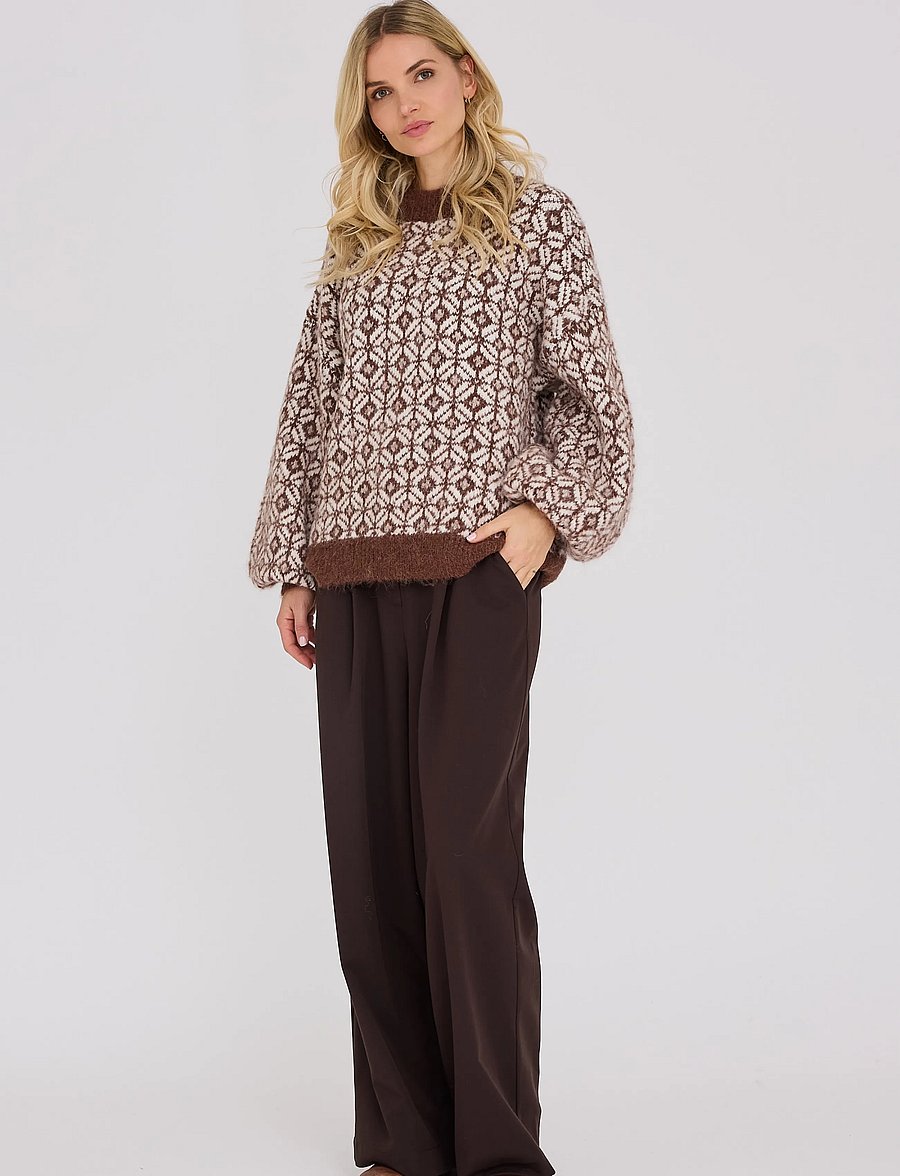 A-View - stavanger knit pullover - pullover - cream/brown - 0