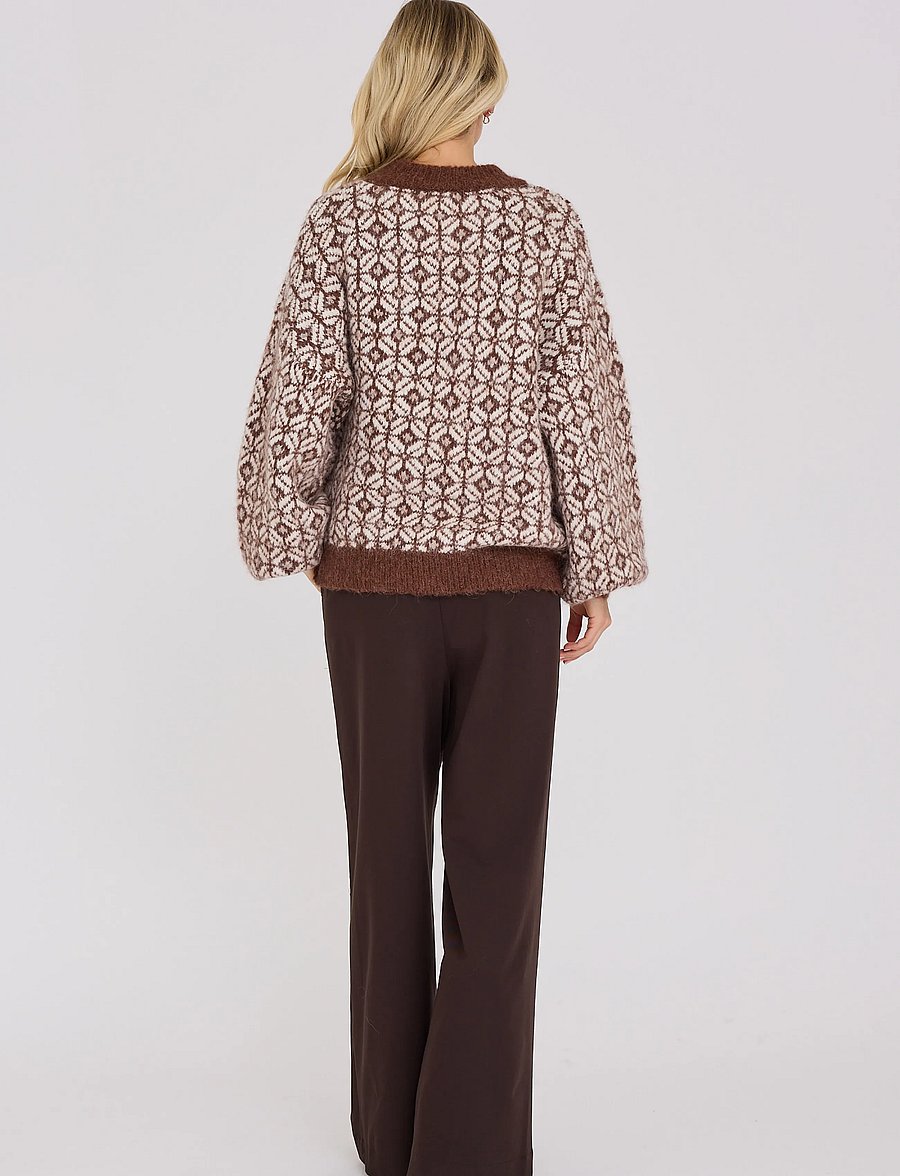 A-View - stavanger knit pullover - pullover - cream/brown - 3