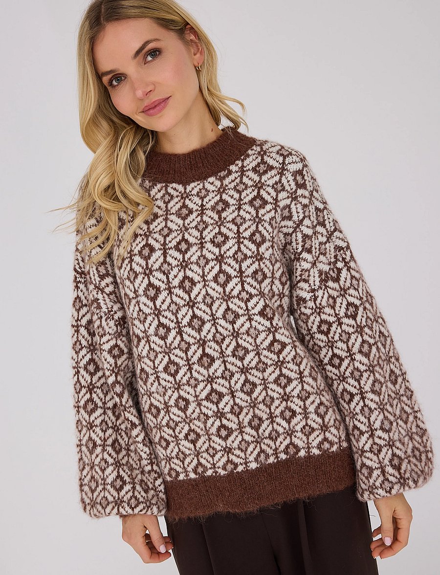 A-View - stavanger knit pullover - pullover - cream/brown - 4