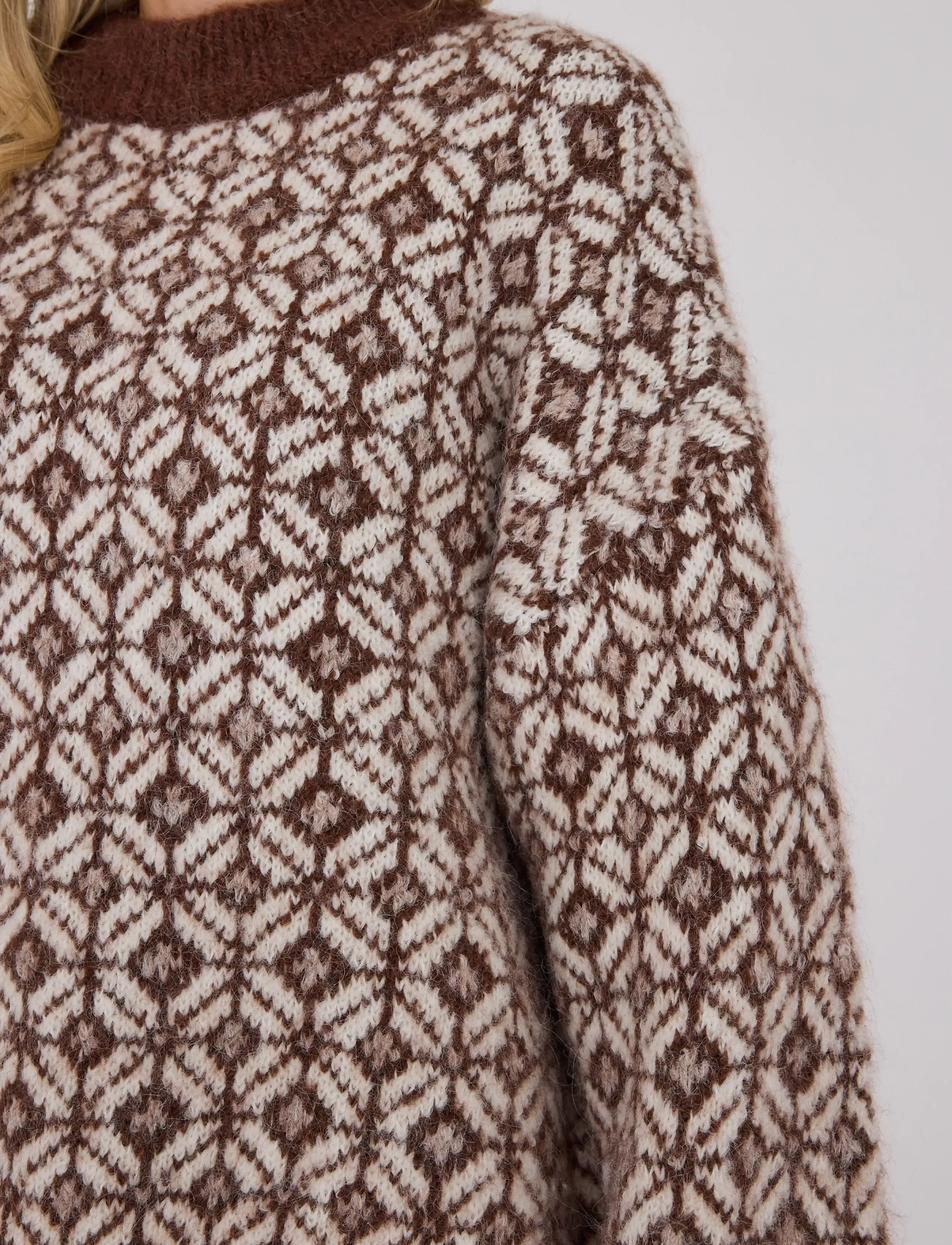 A-View - stavanger knit pullover - jumpers - cream/brown - 5