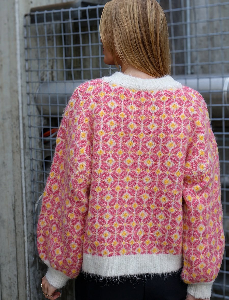 A-View - stavanger knit pullover - stickade tröjor - off white/pink - 3
