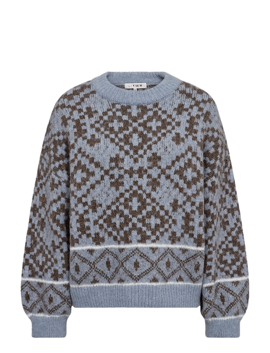 A-View - Luxana knit pullover - striktrøjer - brown/blue - 1
