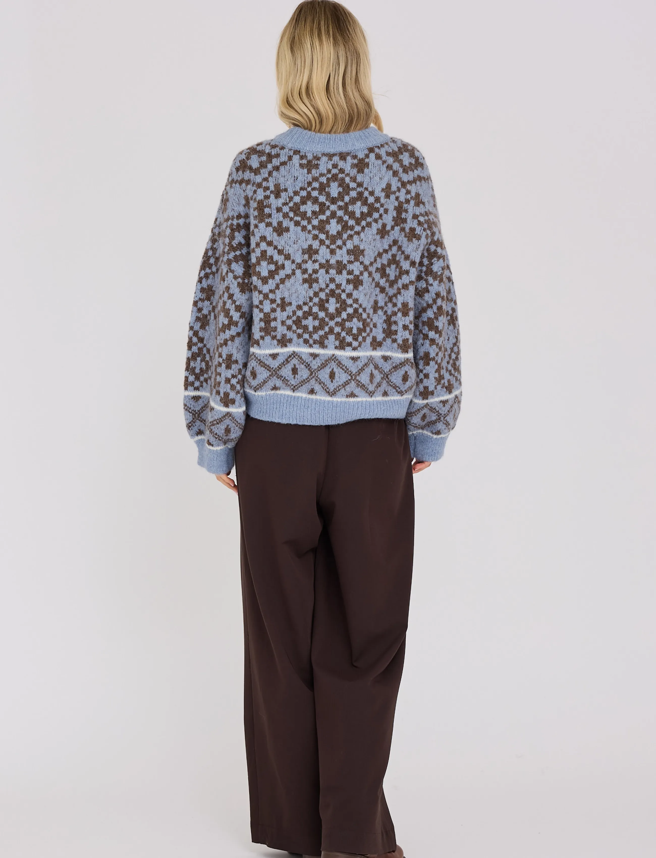 A-View - Luxana knit pullover - striktrøjer - brown/blue - 3