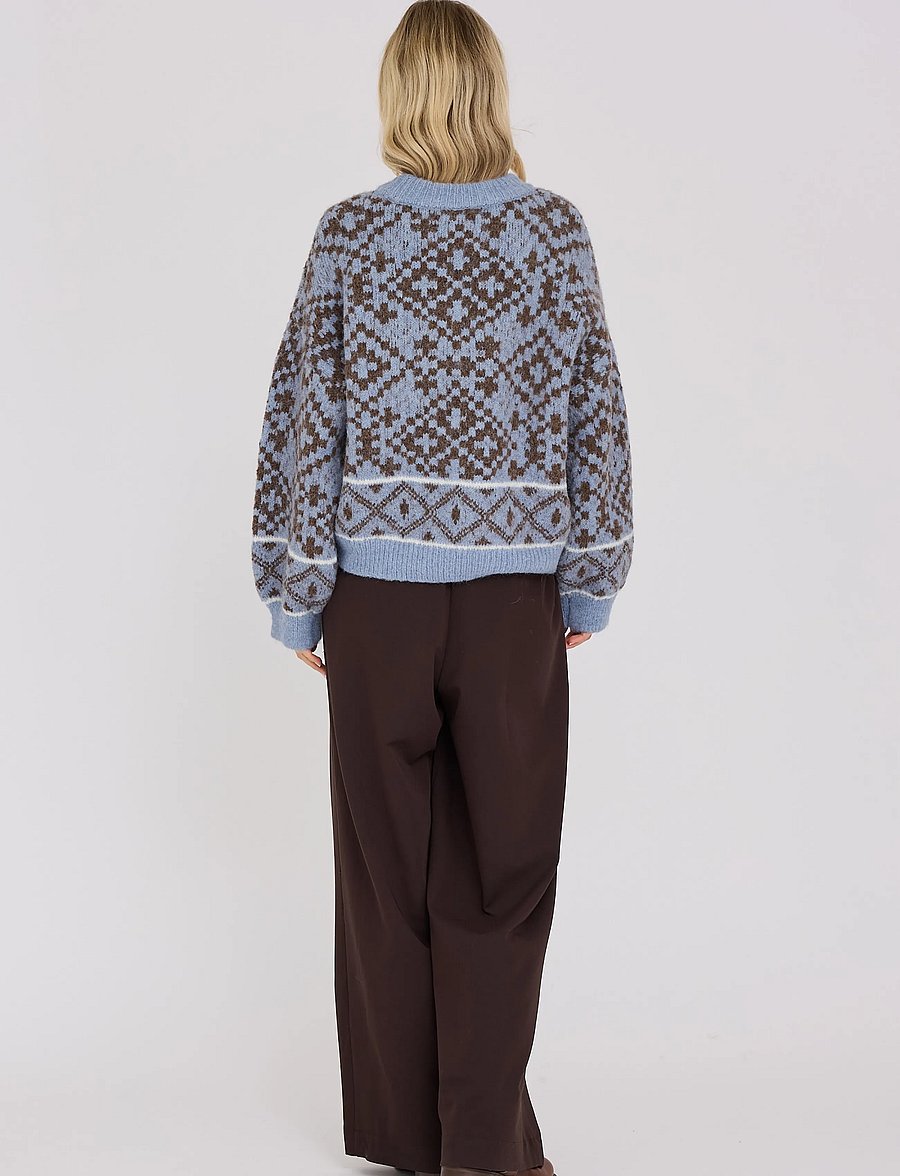 A-View - Luxana knit pullover - striktrøjer - brown/blue - 3