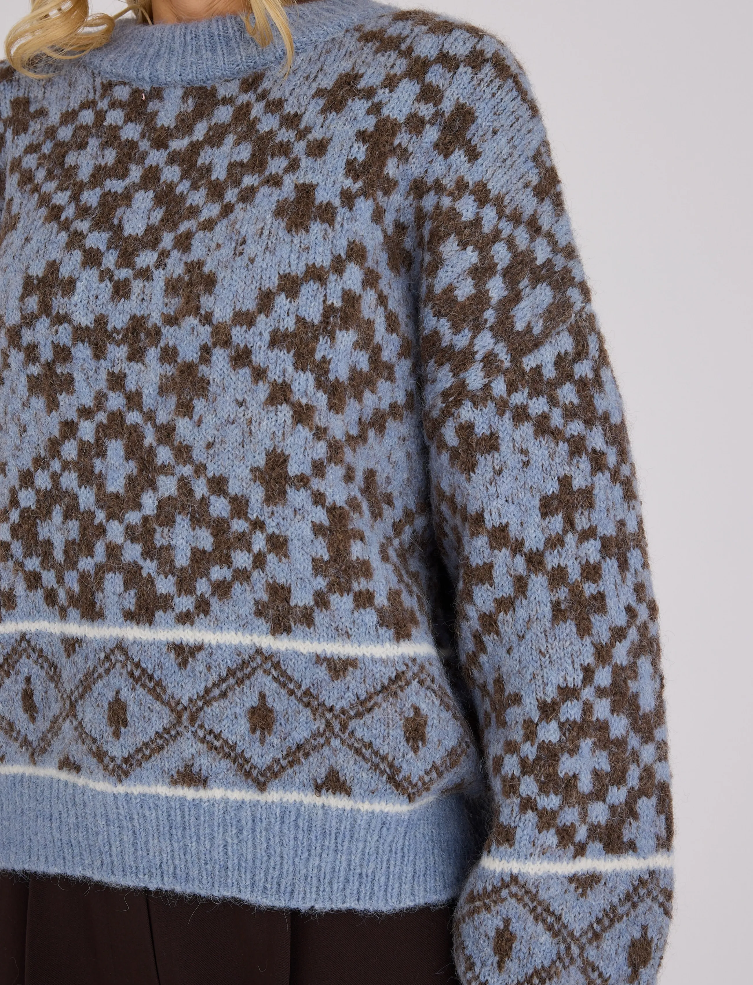 A-View - Luxana knit pullover - striktrøjer - brown/blue - 5