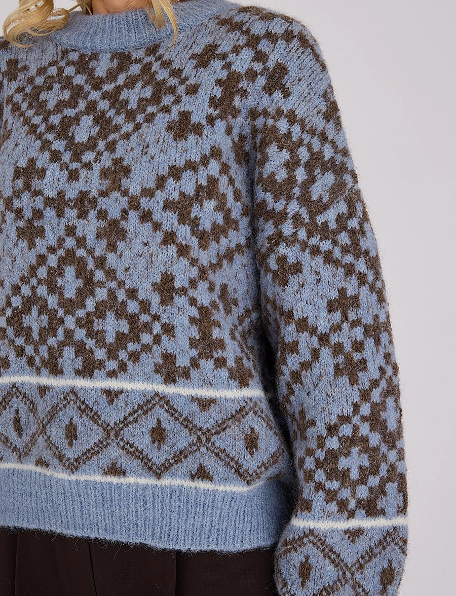 A-View - Luxana knit pullover - striktrøjer - brown/blue - 5
