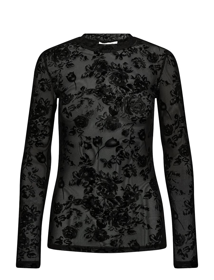A-View - Silke blouse - langærmede bluser - black - 1