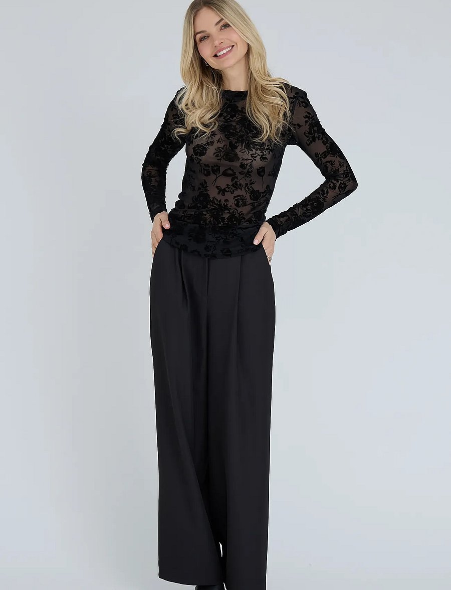 A-View - Silke blouse - langærmede bluser - black - 0
