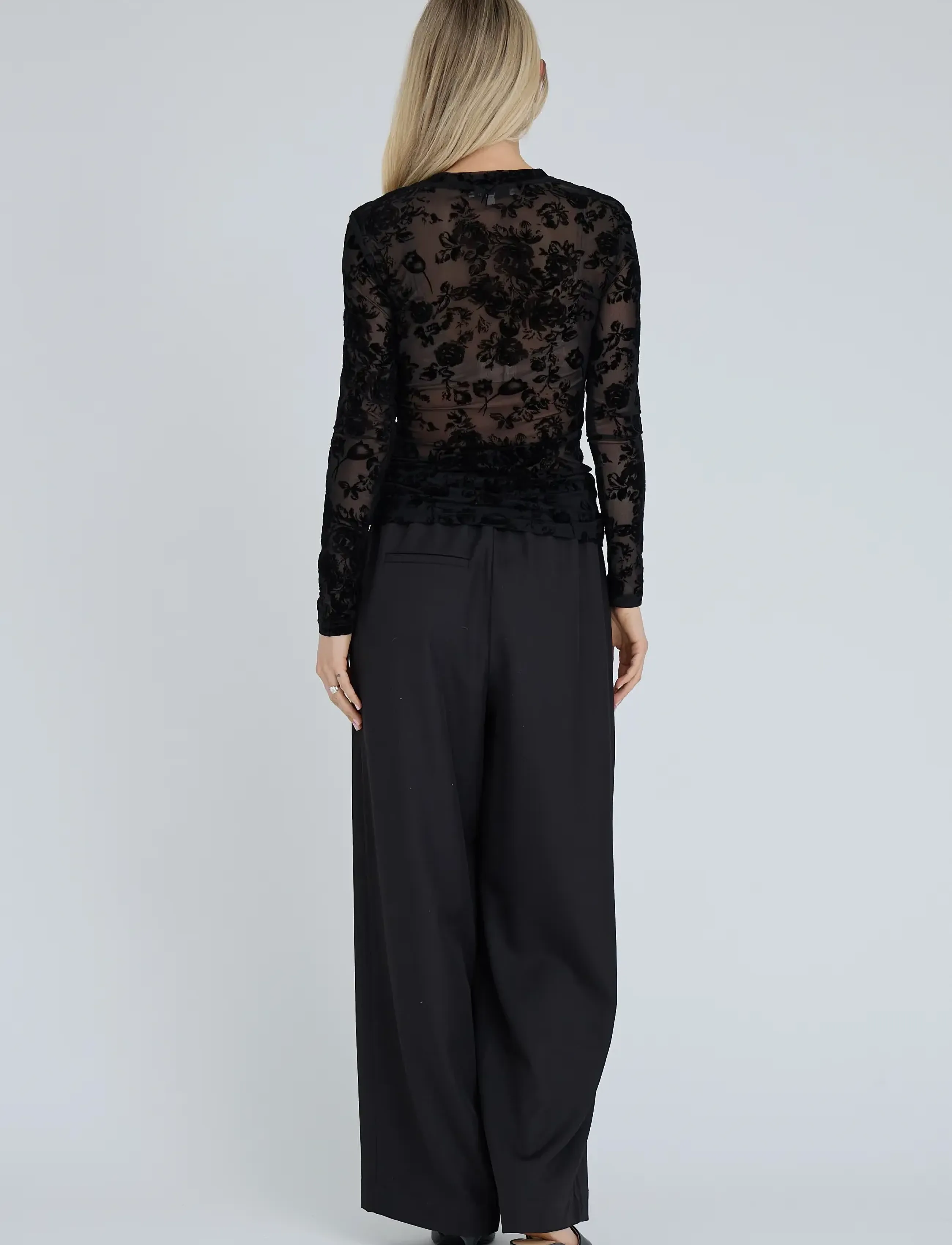 A-View - Silke blouse - långärmade blusar - black - 3