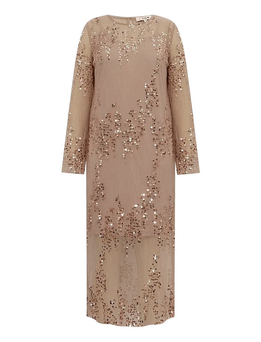 A-View - Ying dress - sequin dresses - almond - 1
