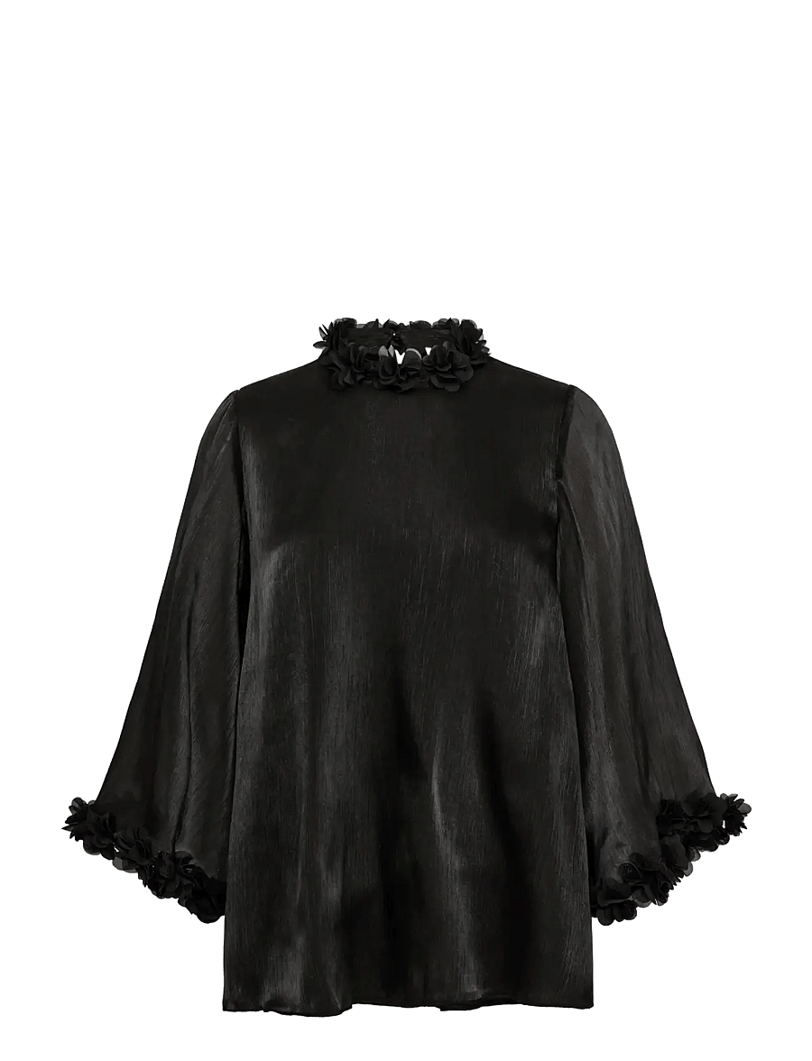 A-View - Daisina blouse - trekvartærmede bluser - black - 1