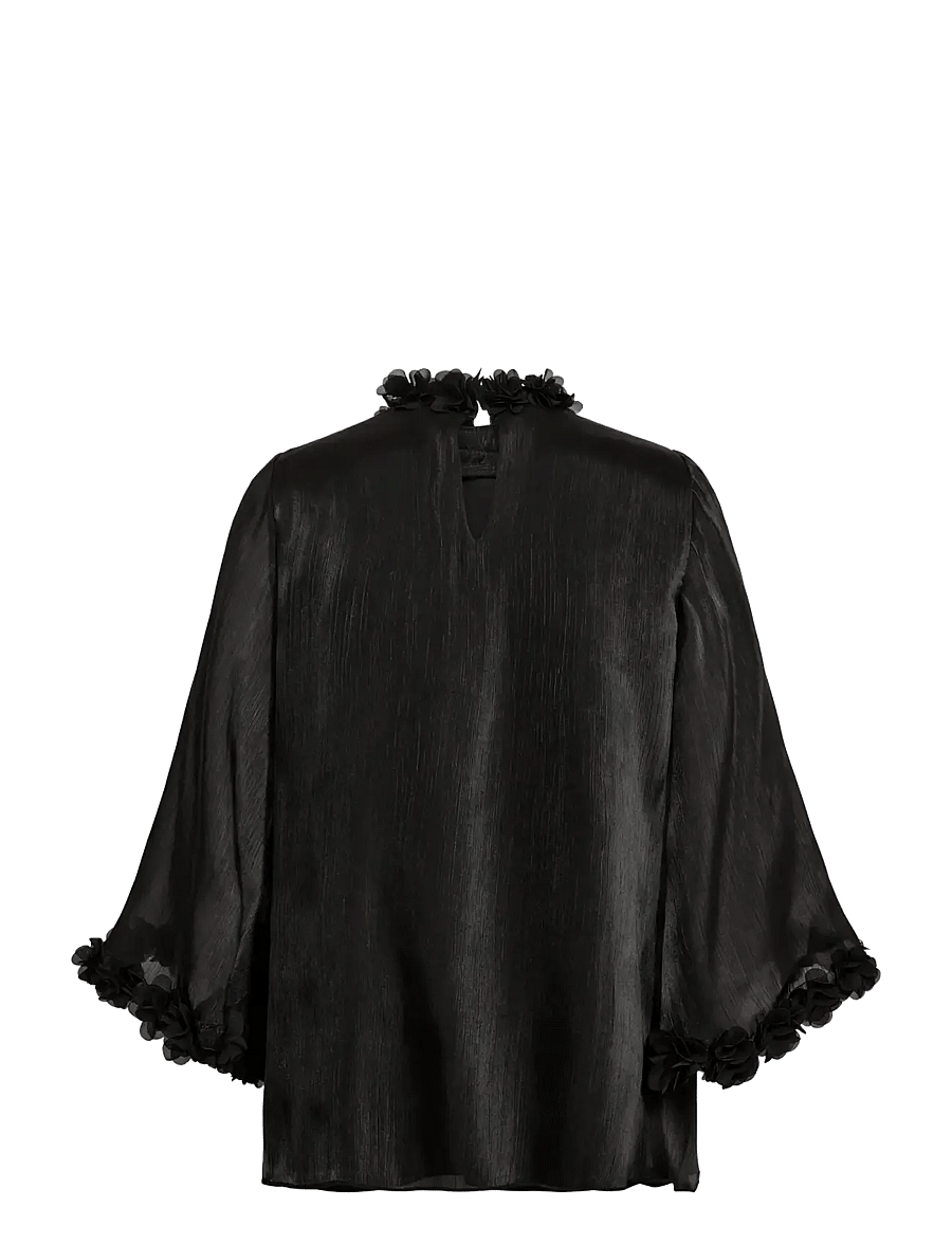 A-View - Daisina blouse - trekvartærmede bluser - black - 2