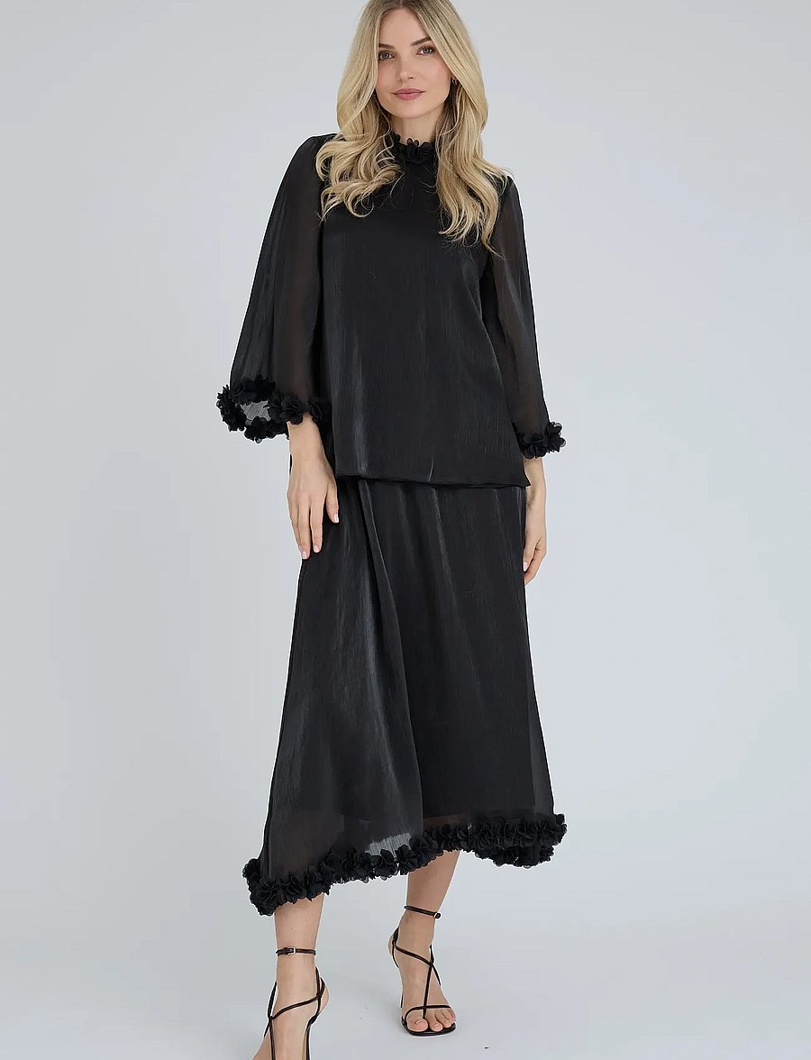 A-View - Daisina blouse - trekvartærmede bluser - black - 0