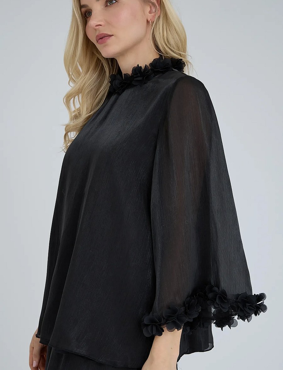 A-View - Daisina blouse - trekvartærmede bluser - black - 4