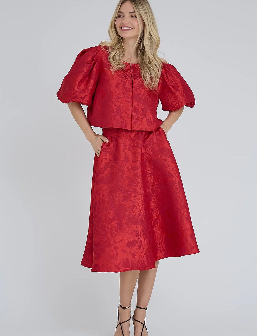 A-View - Kora skirt - midi nederdele - rush red - 4