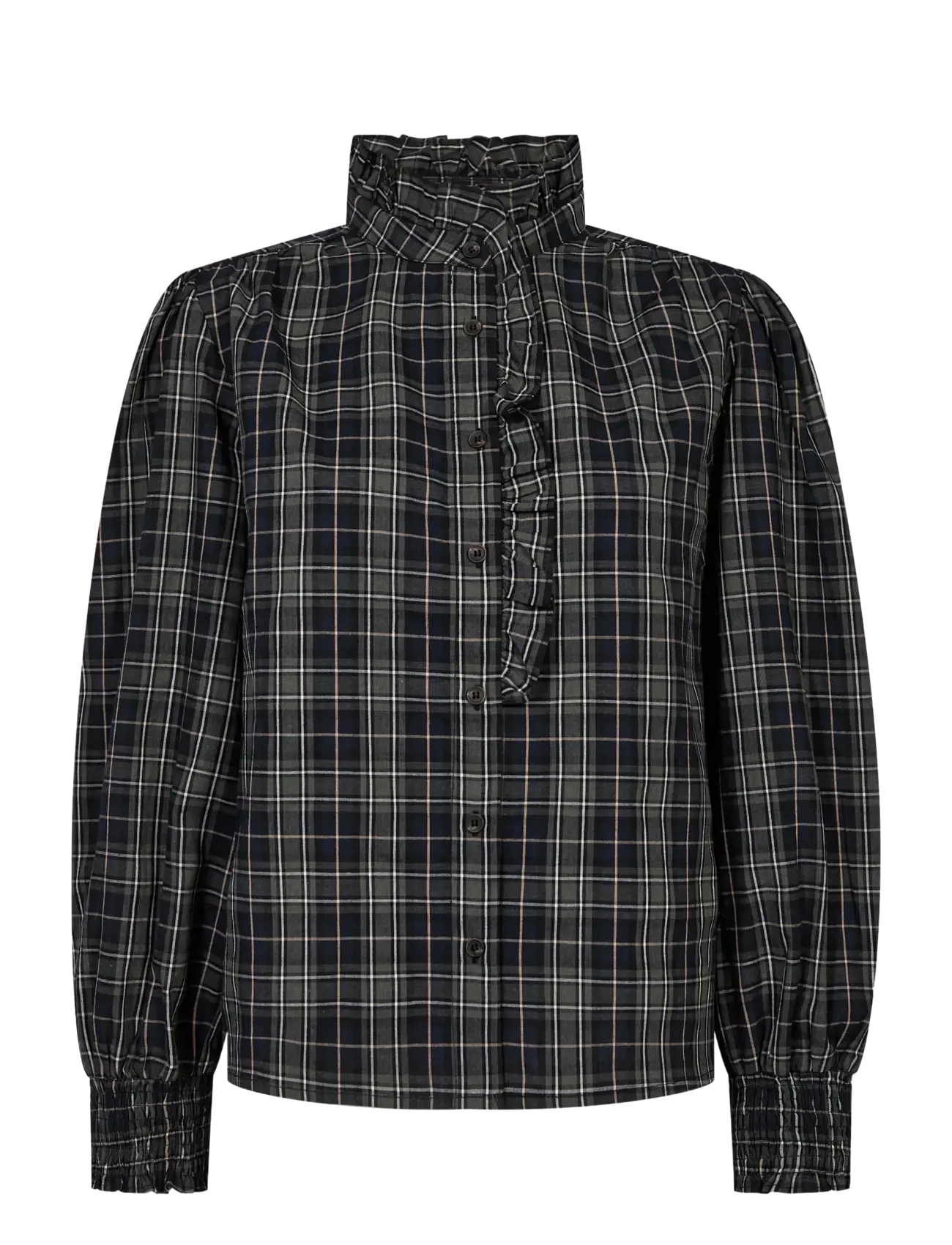 A-View Clova check shirt - Kläder - ARMY/BLACK / khaki/green