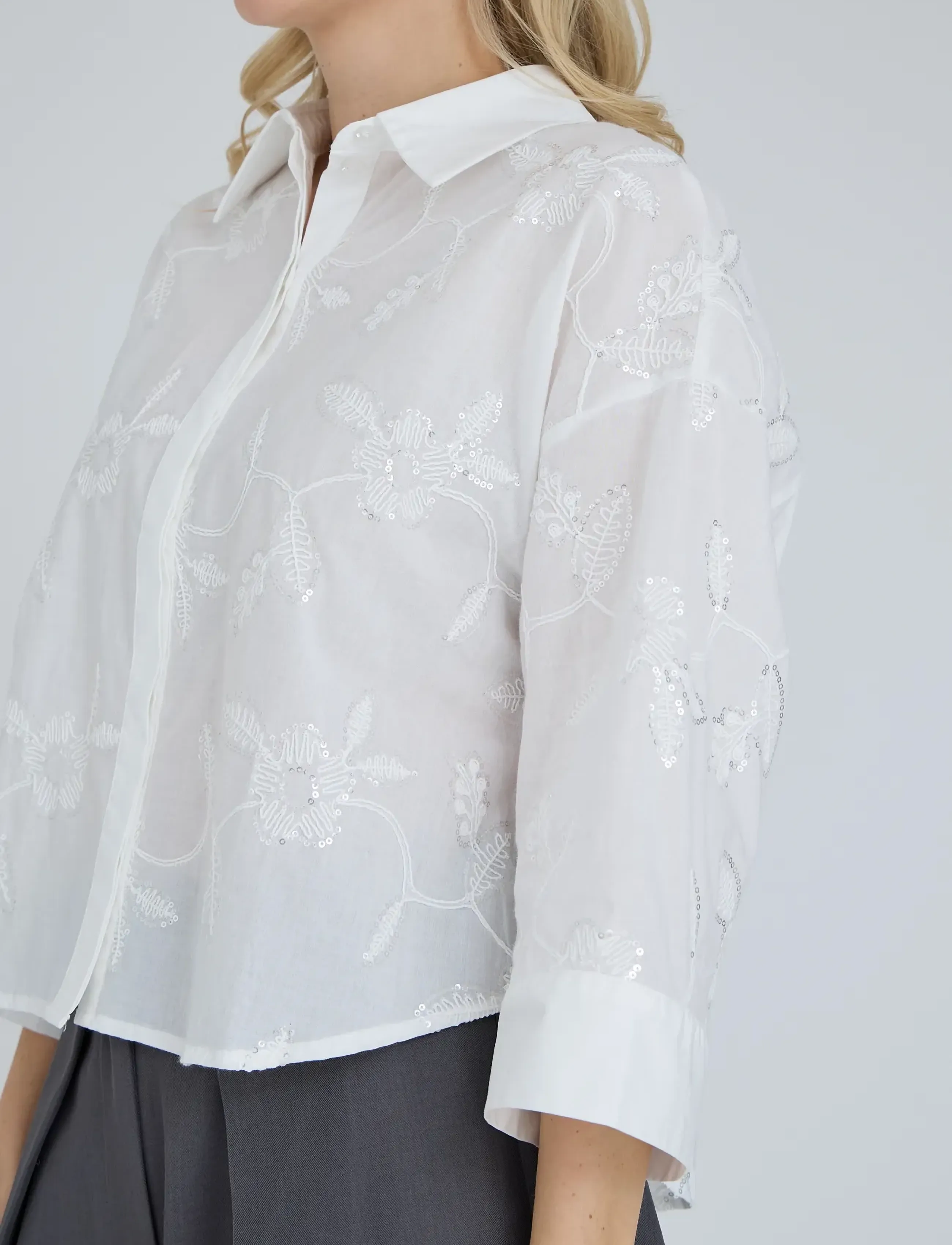 A-View - Ninna shirt - langærmede skjorter - off white - 4