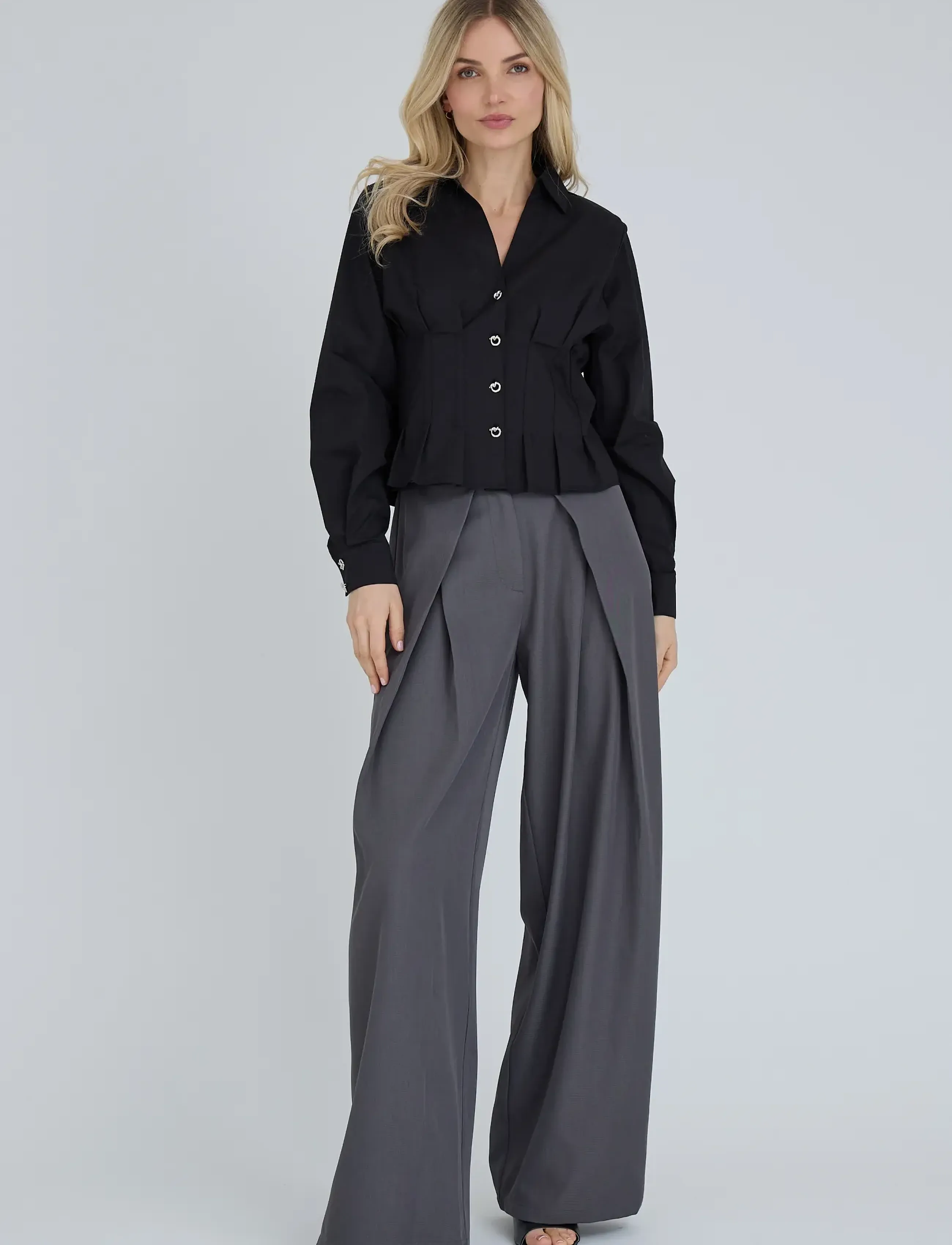 A-View - Andrine shirt - langærmede skjorter - black - 0