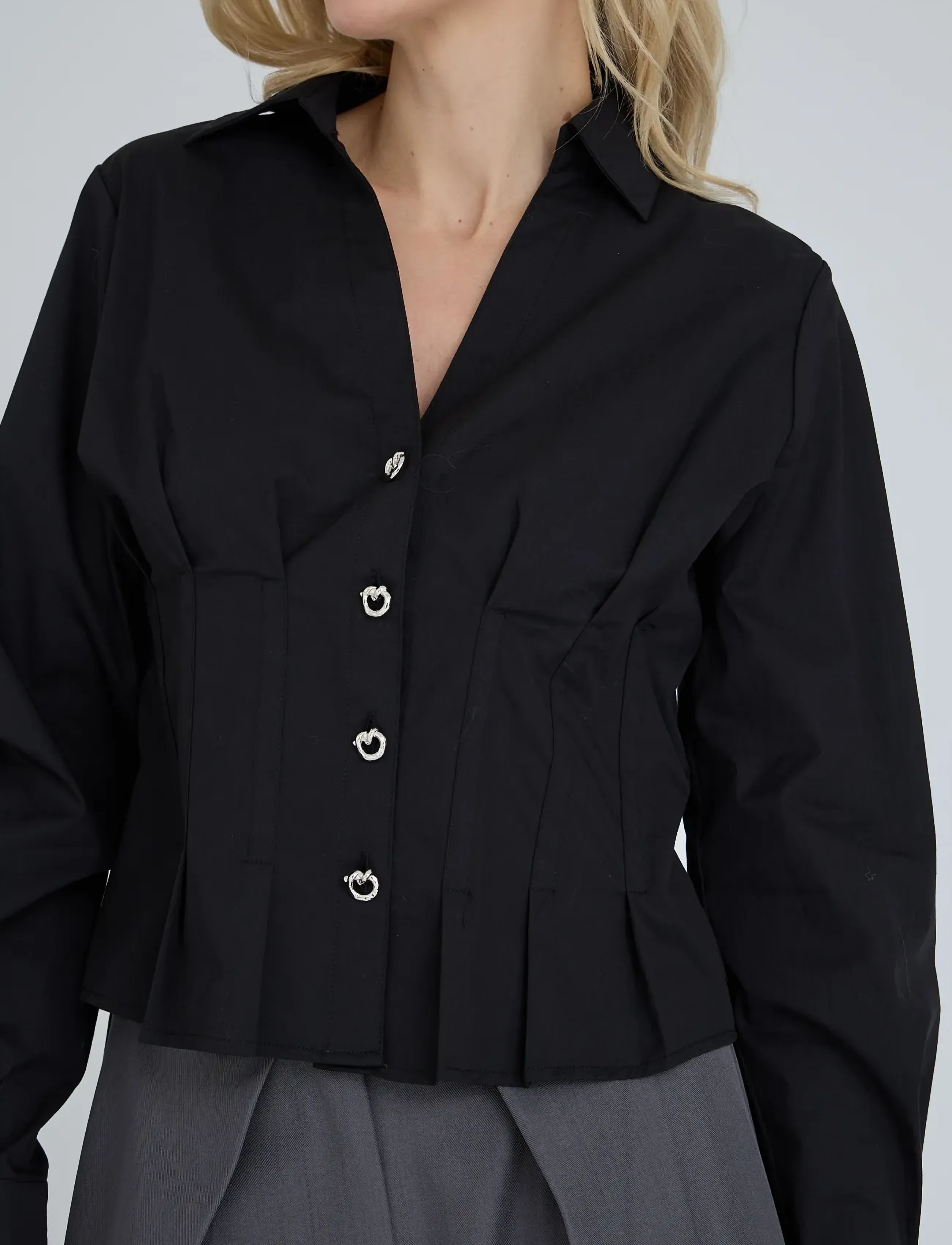 A-View - Andrine shirt - langærmede skjorter - black - 4