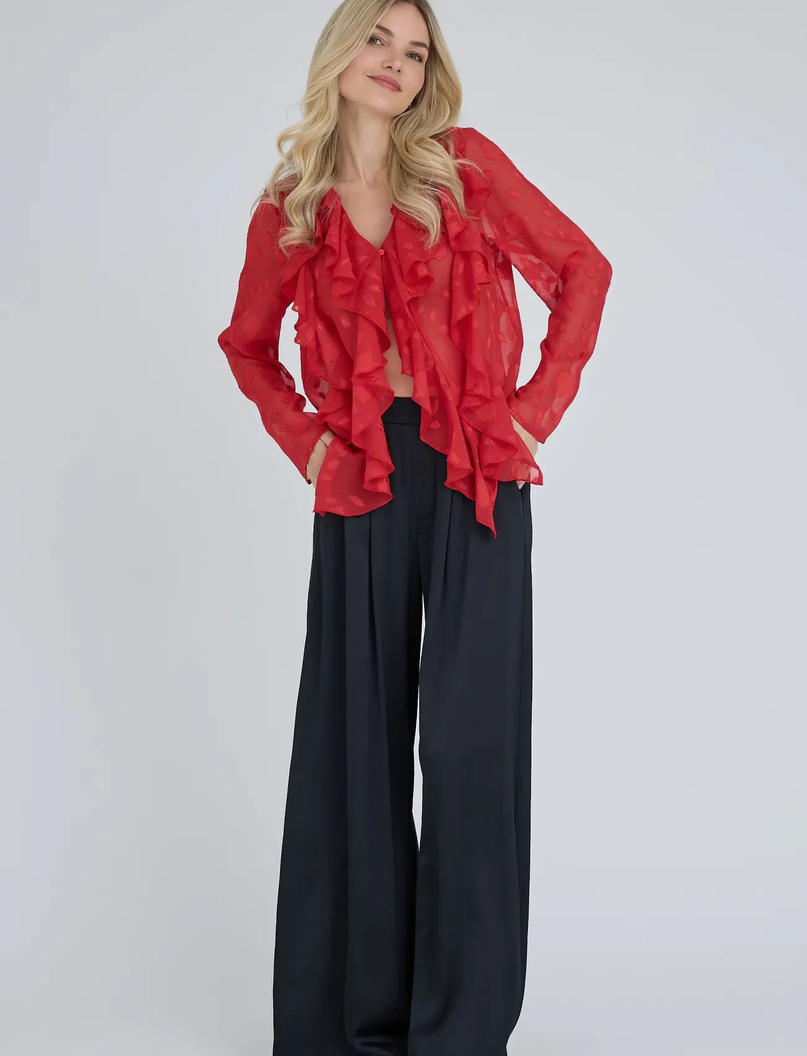 A-View - Lay blouse - långärmade blusar - rush red - 0