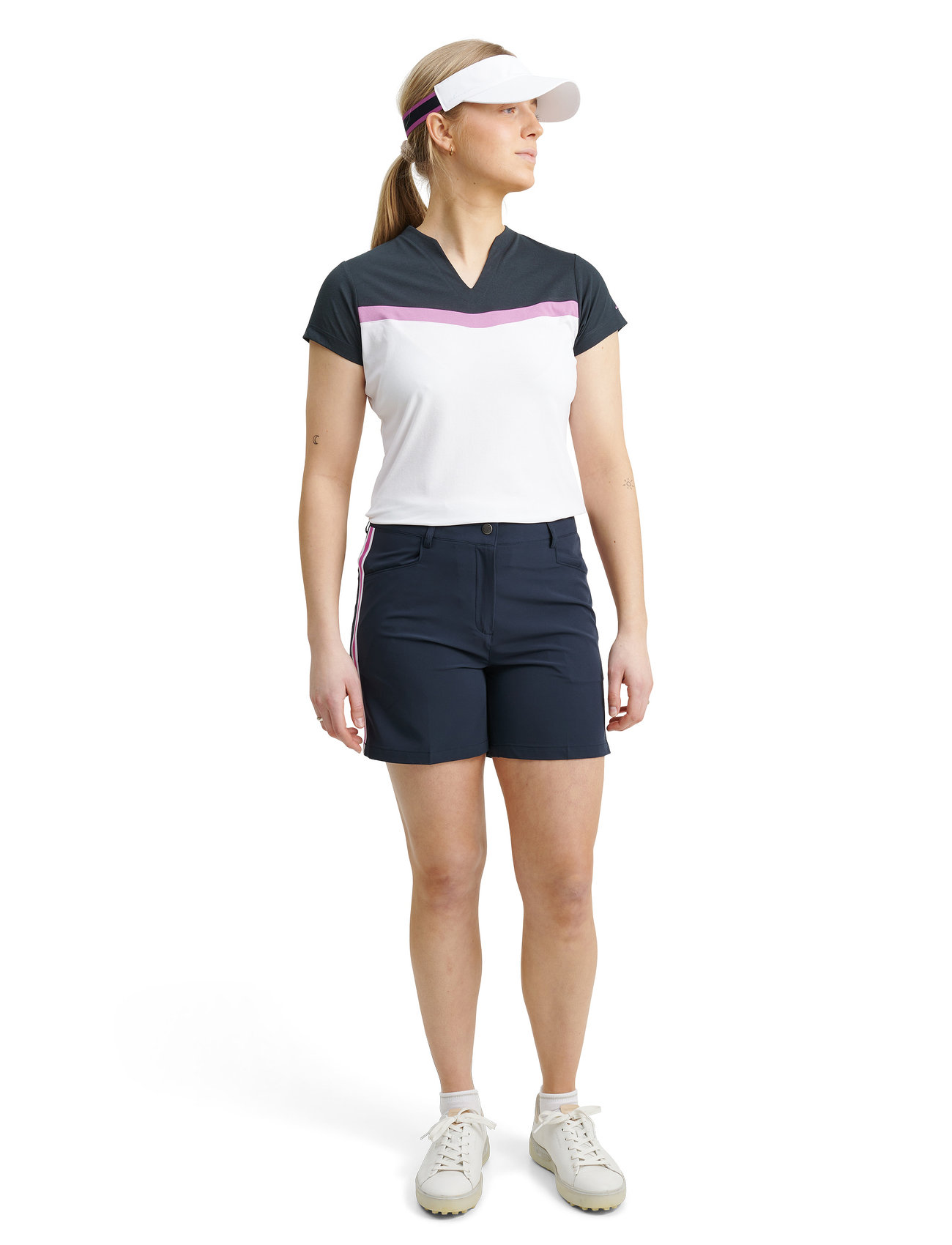 Abacus Lds Brook Stripe Shorts - Black - 36 1