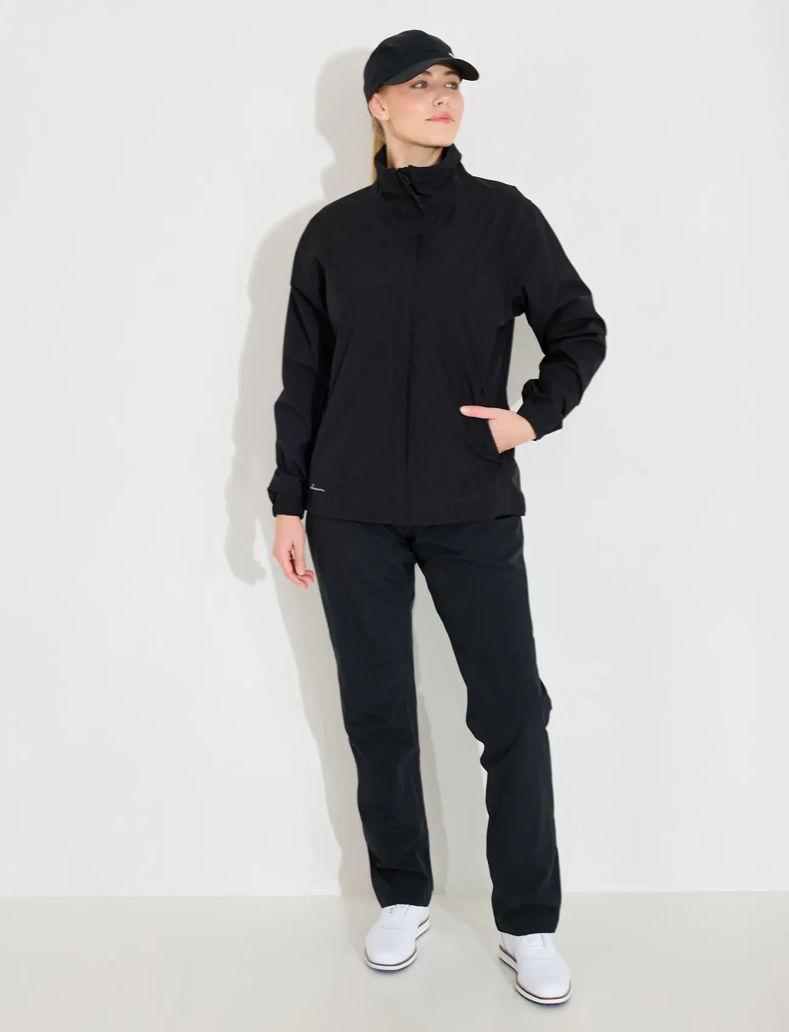 Abacus - Lds Links stretch rainjacket - rain jackets - black - 3