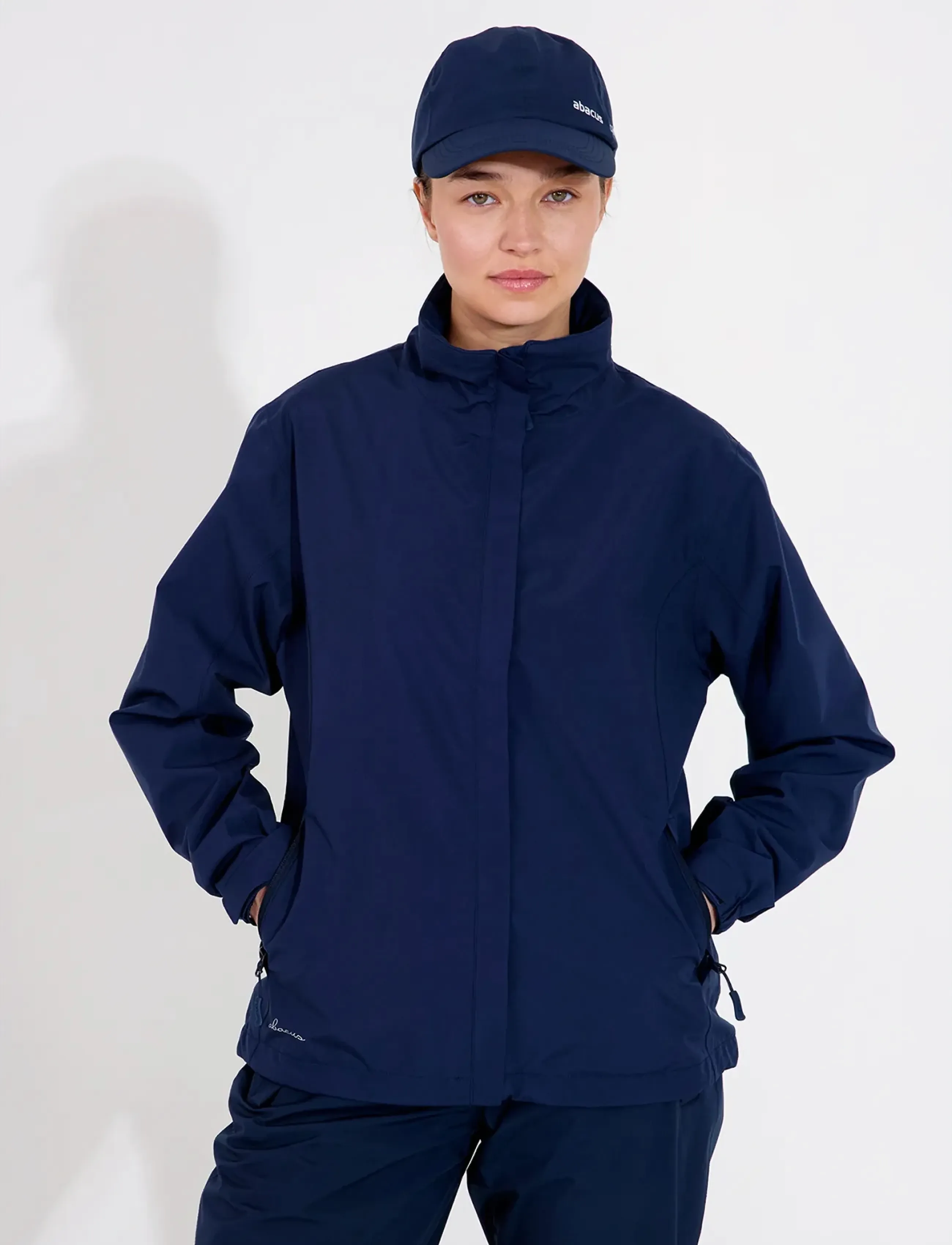 Abacus Lds Links Stretch Rainjacket, Kvinder, Stretch Regnjakke, Navy, Str: XL