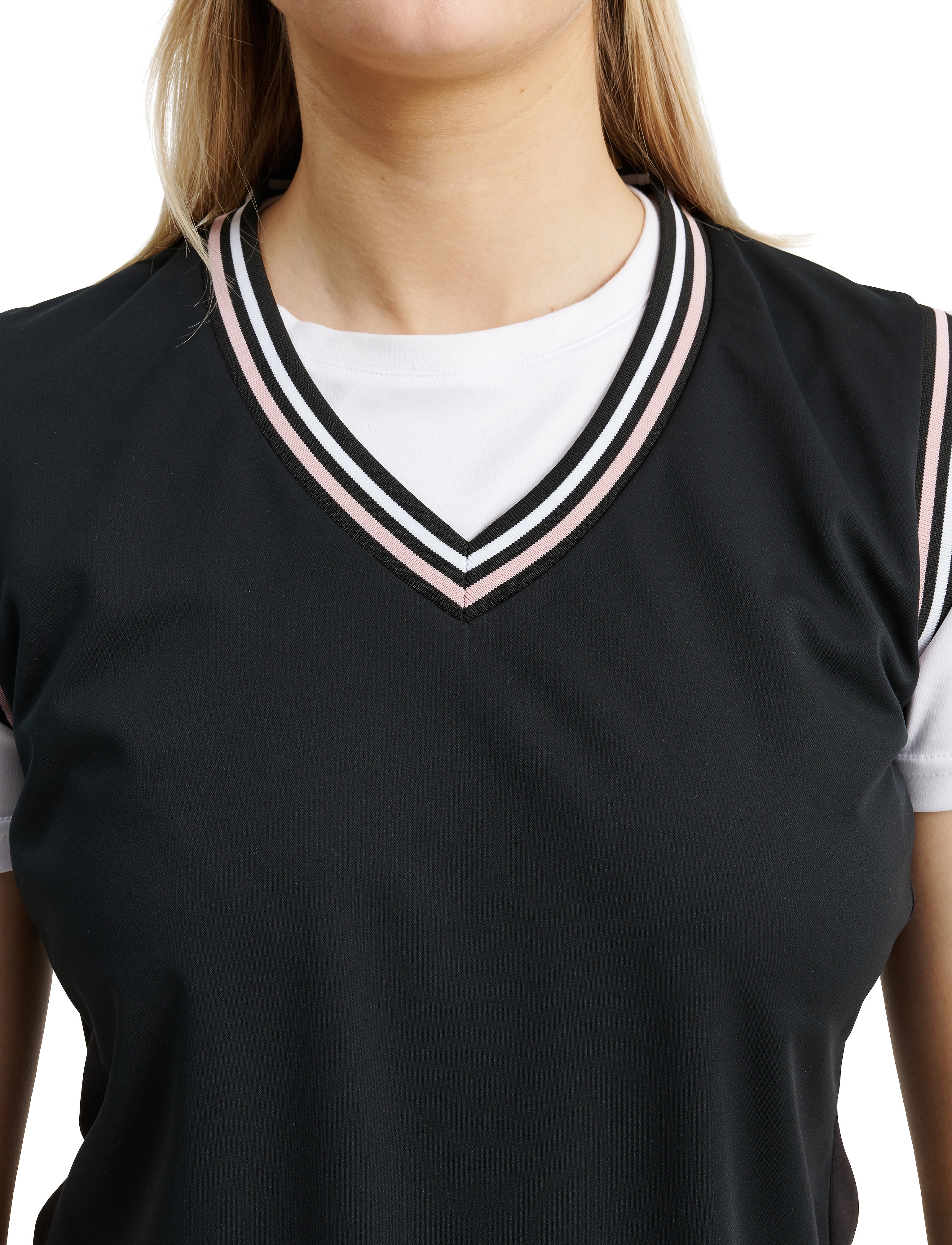Abacus - Lds Dornoch hybrid vest - black/begonia - 3