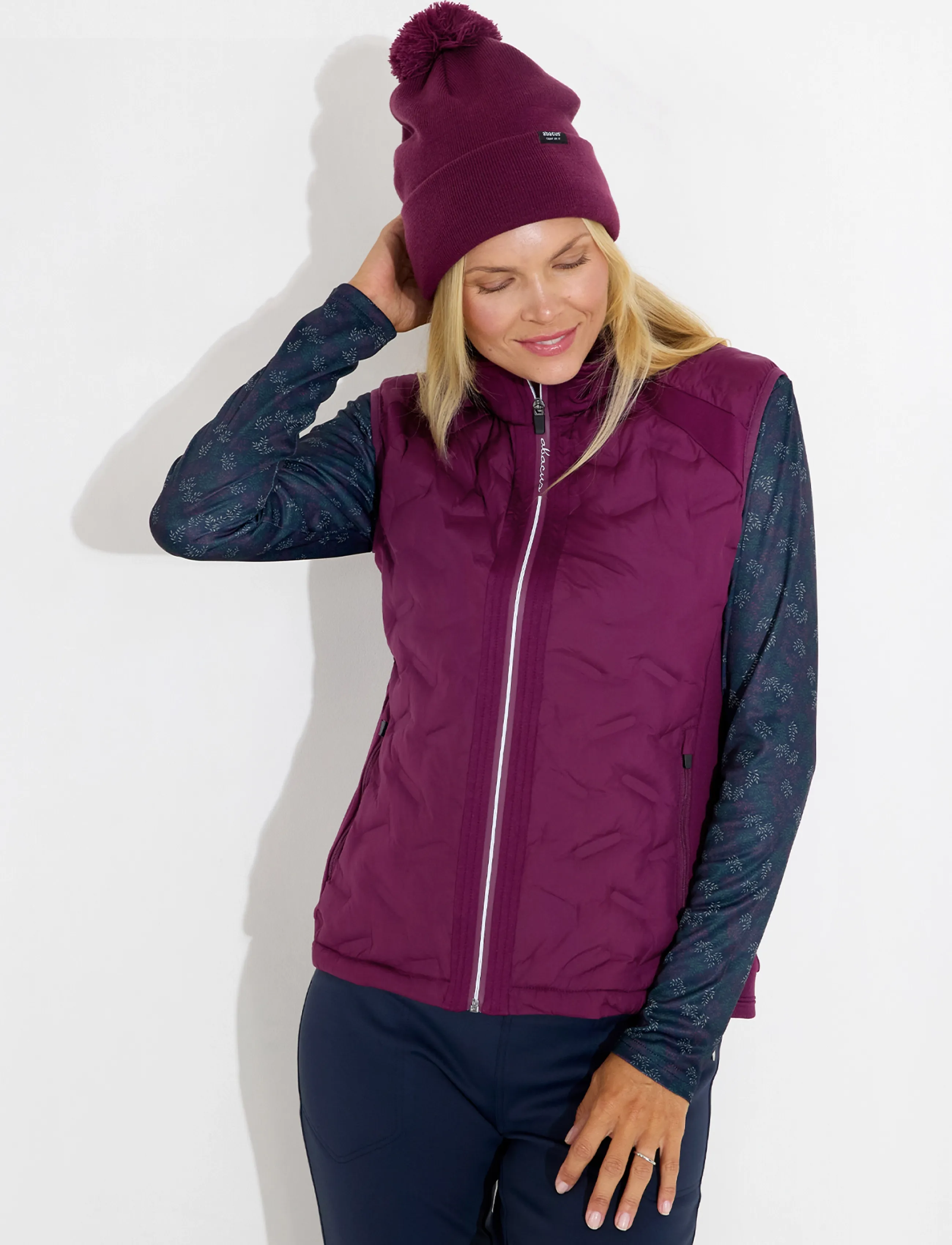 Abacus Lds Portrush Hybrid Vest, S, Burgundy, Sport Overtøj > Sport Veste, Dame