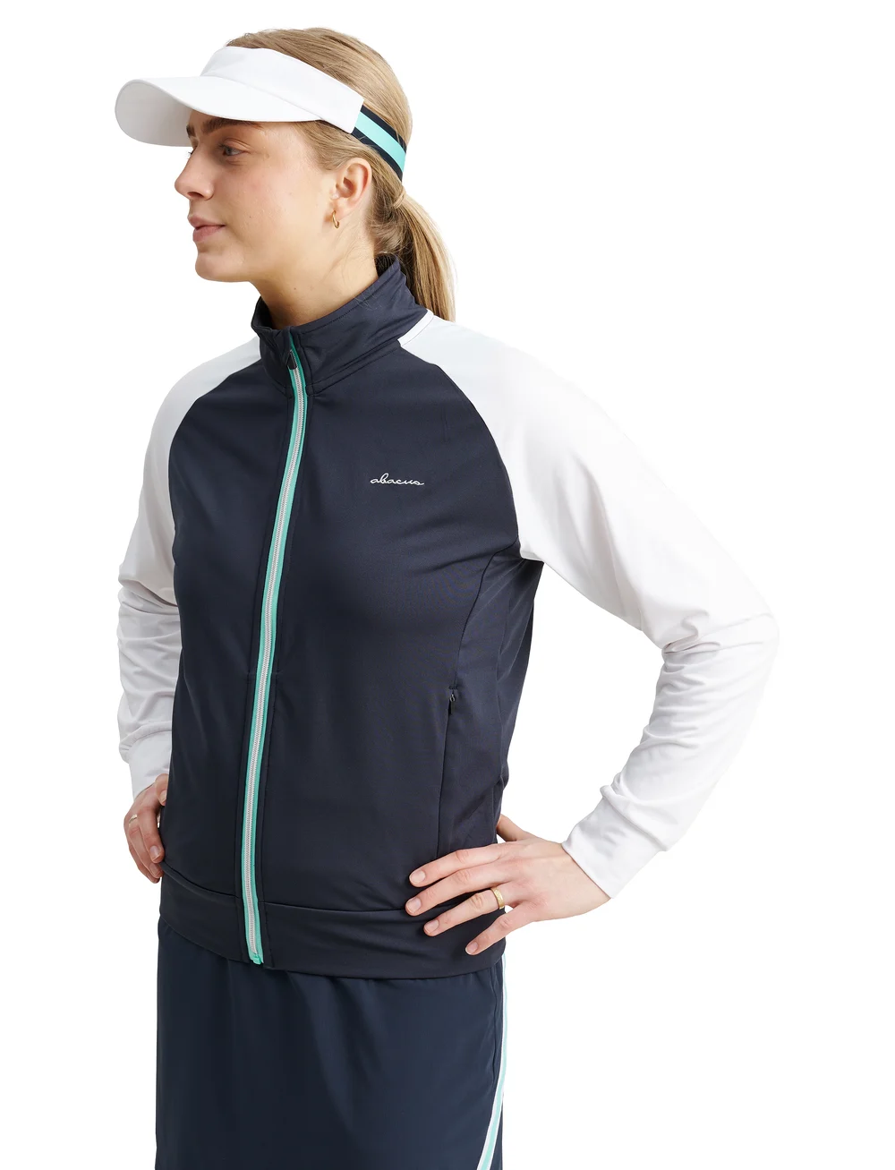 Abacus - Lds Kinloch midlayer jacket - fleece & mellanlager - navy/white - 0