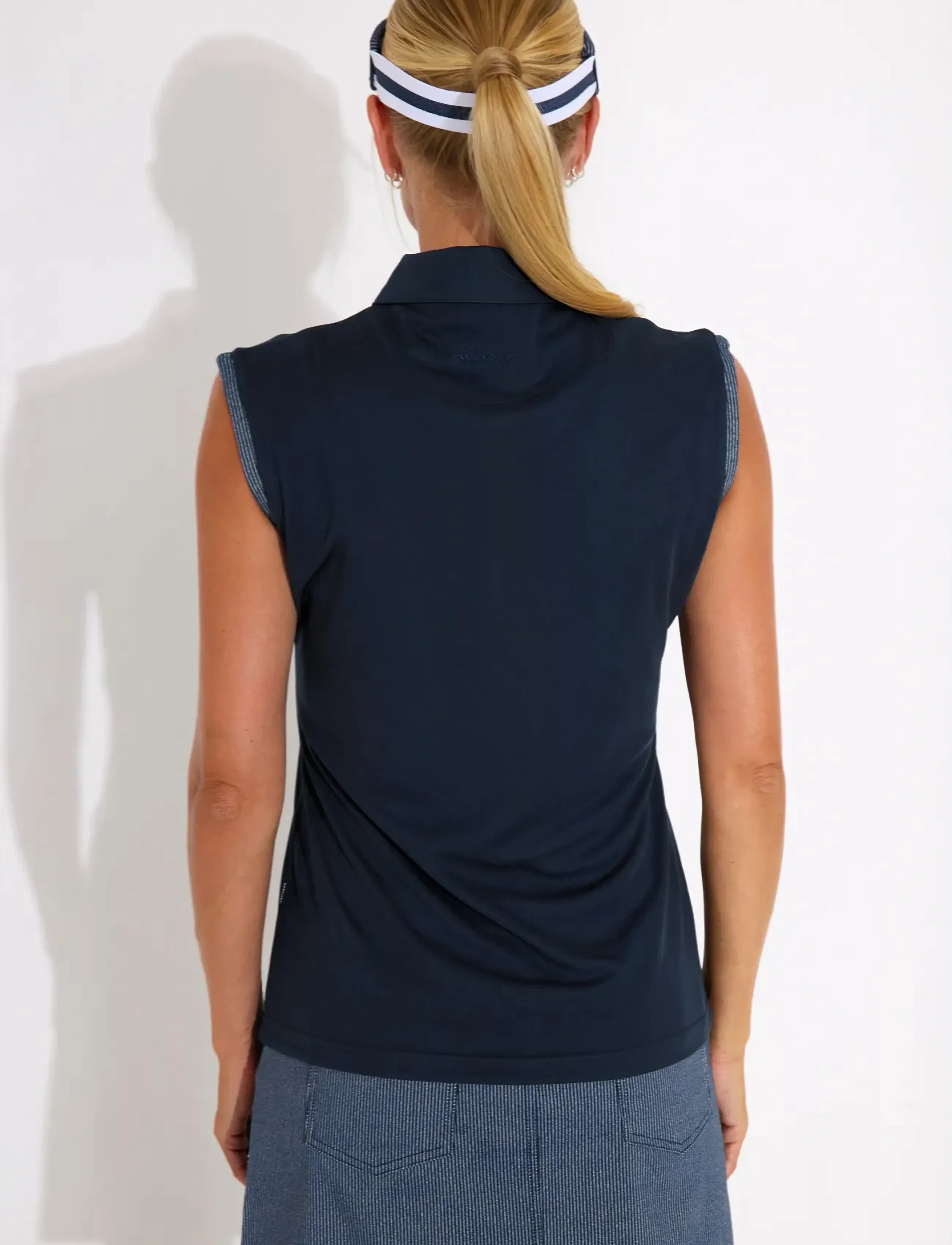 Abacus - Lds Bovey drycool sleeveless - toppar & t-shirts - navy - 2
